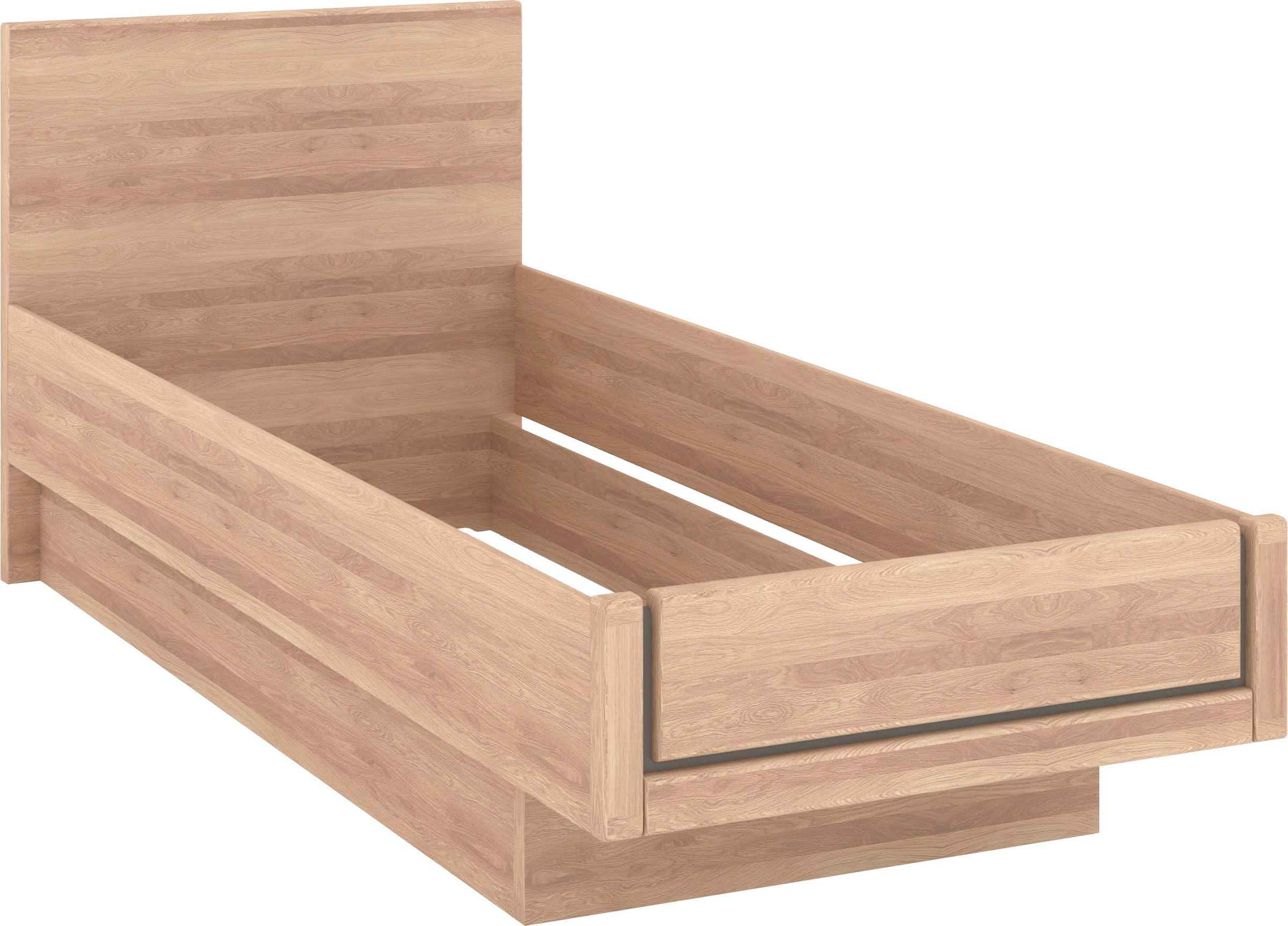 Musterring Holzbett »Sorrent, Bettgestell, Bettrahmen, teilmassiv Eiche«, (MADE IN GERMANY), Eiche teilmassiv, Liegehöhenverstellung, in schwebender Optik