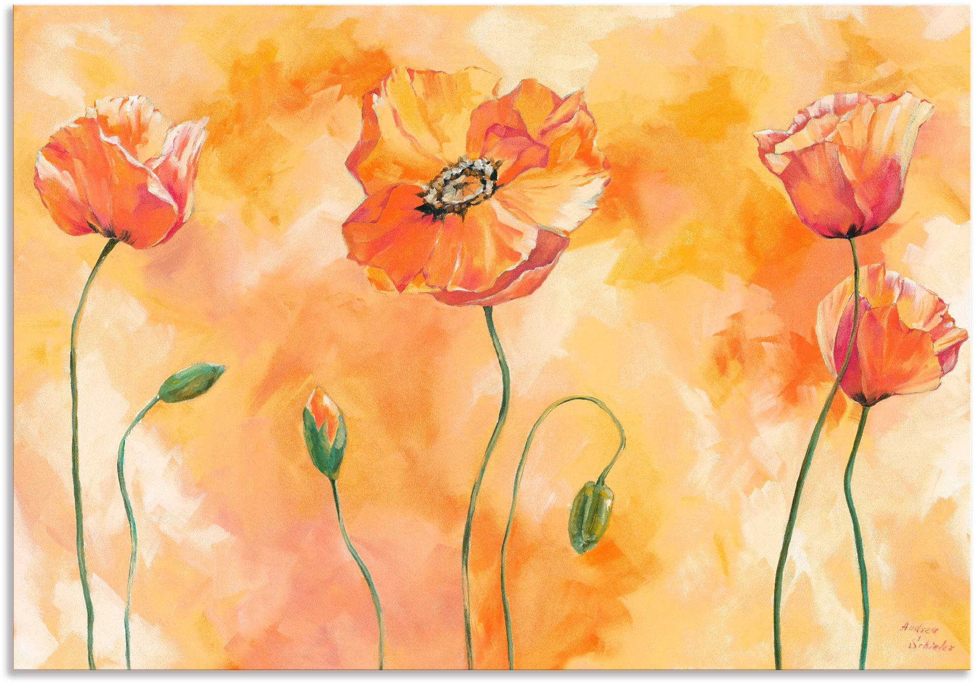 Artland Wandbild »Mohnkomposition«, Blumen, (1 St.), als Alubild, Outdoorbi günstig online kaufen