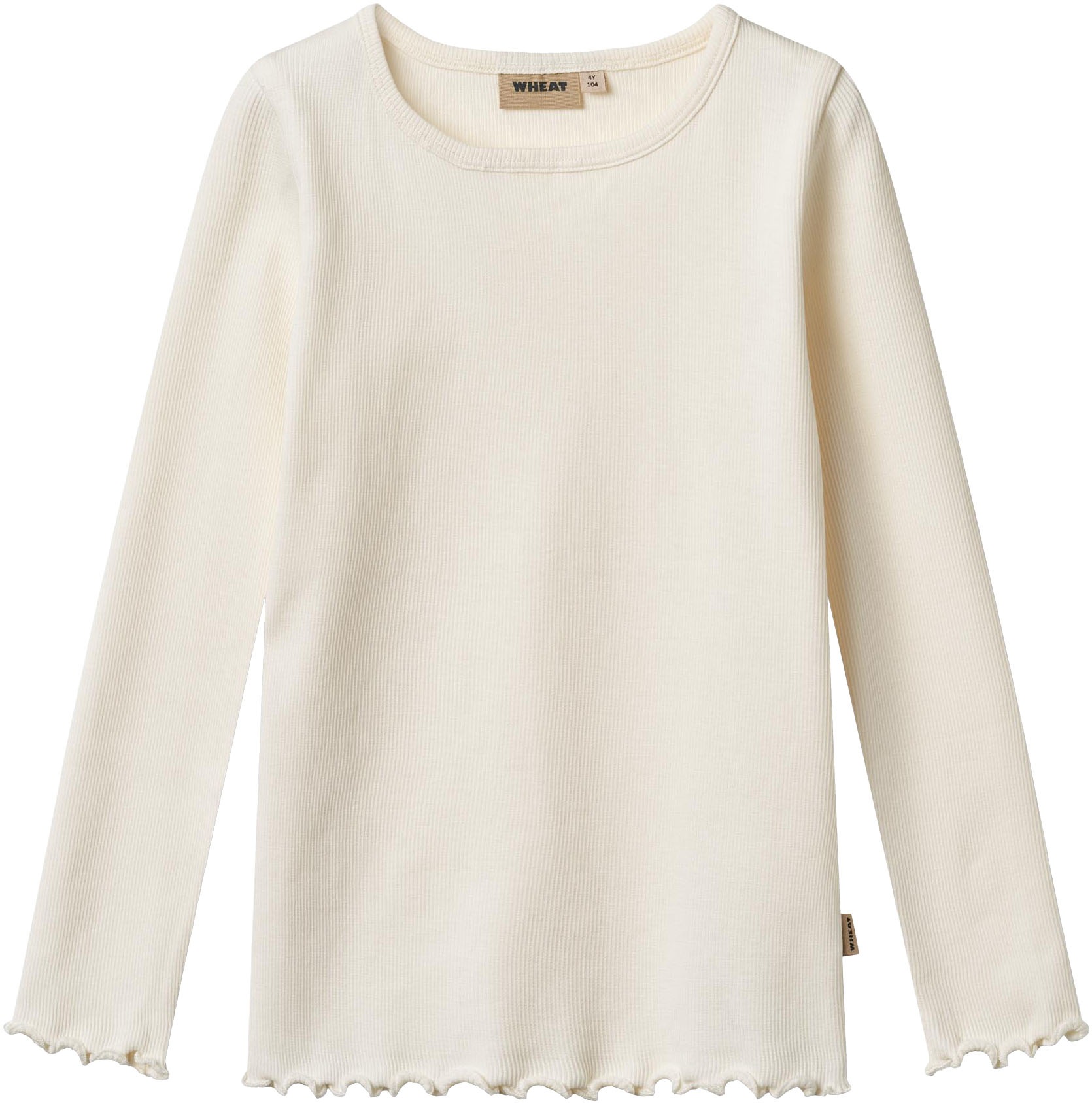 WHEAT Langarmshirt »Rib T-Shirt L/S Ida« ivory 152 152 Langärmeliges Ripp-T-Shirt von WHEAT für Mädchen