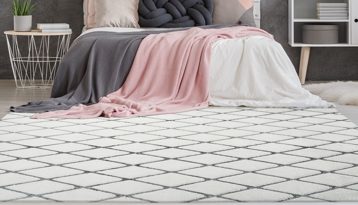 calo-deluxe Teppich »Jardan-2000«, rechteckig, 20 mm Höhe, besonders weich durch Microfaser, Rauten-Design