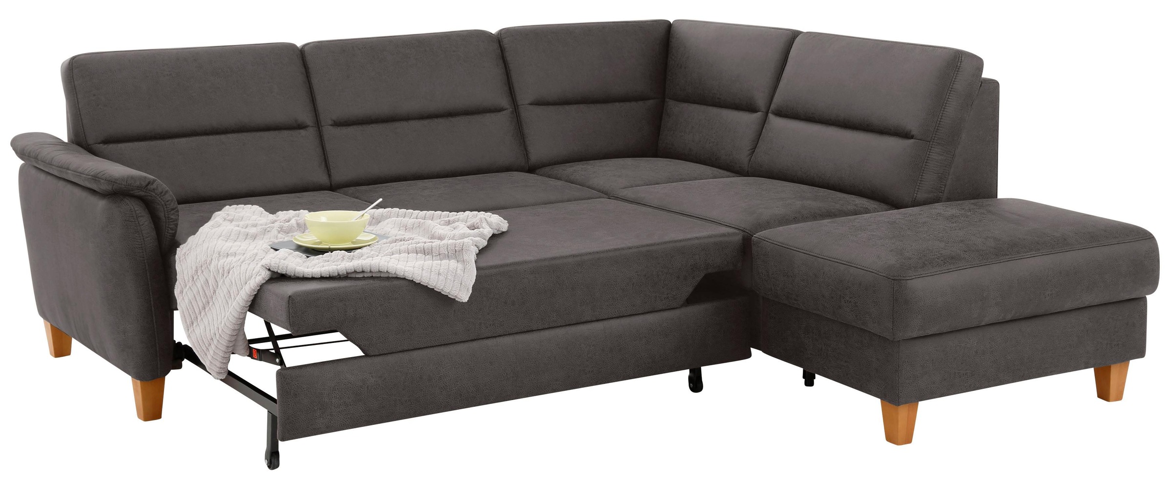 Home affaire Ecksofa »Palmera L-Form«, Federkern, wahlweise mit Bettfunktion und mit/ohne Stauraum