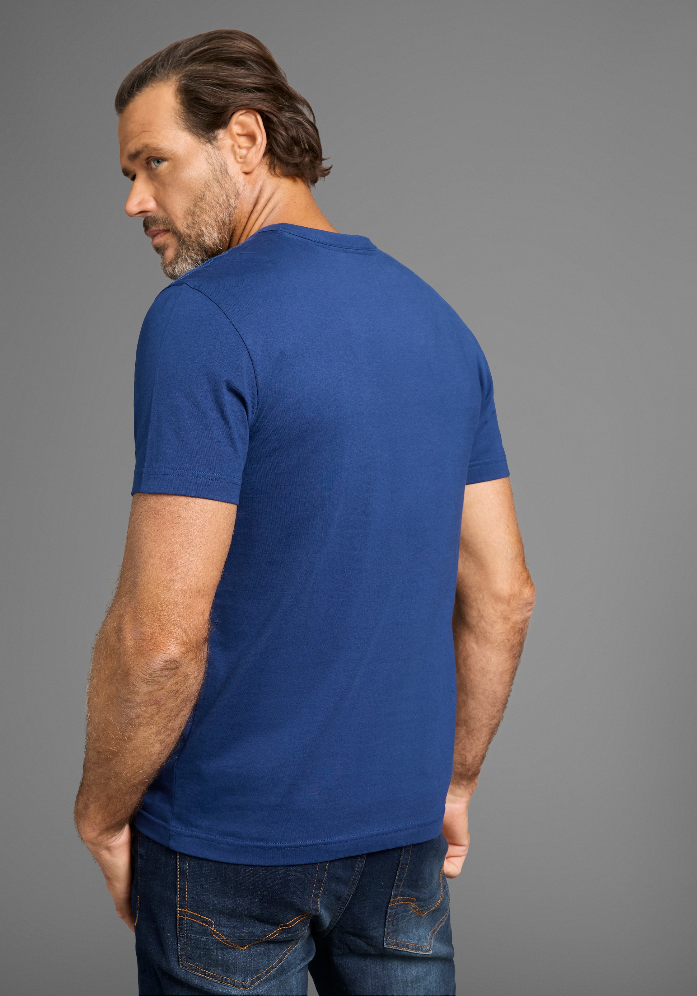 H.I.S Henleyshirt, (2-er Pack), mit Knopfleiste
