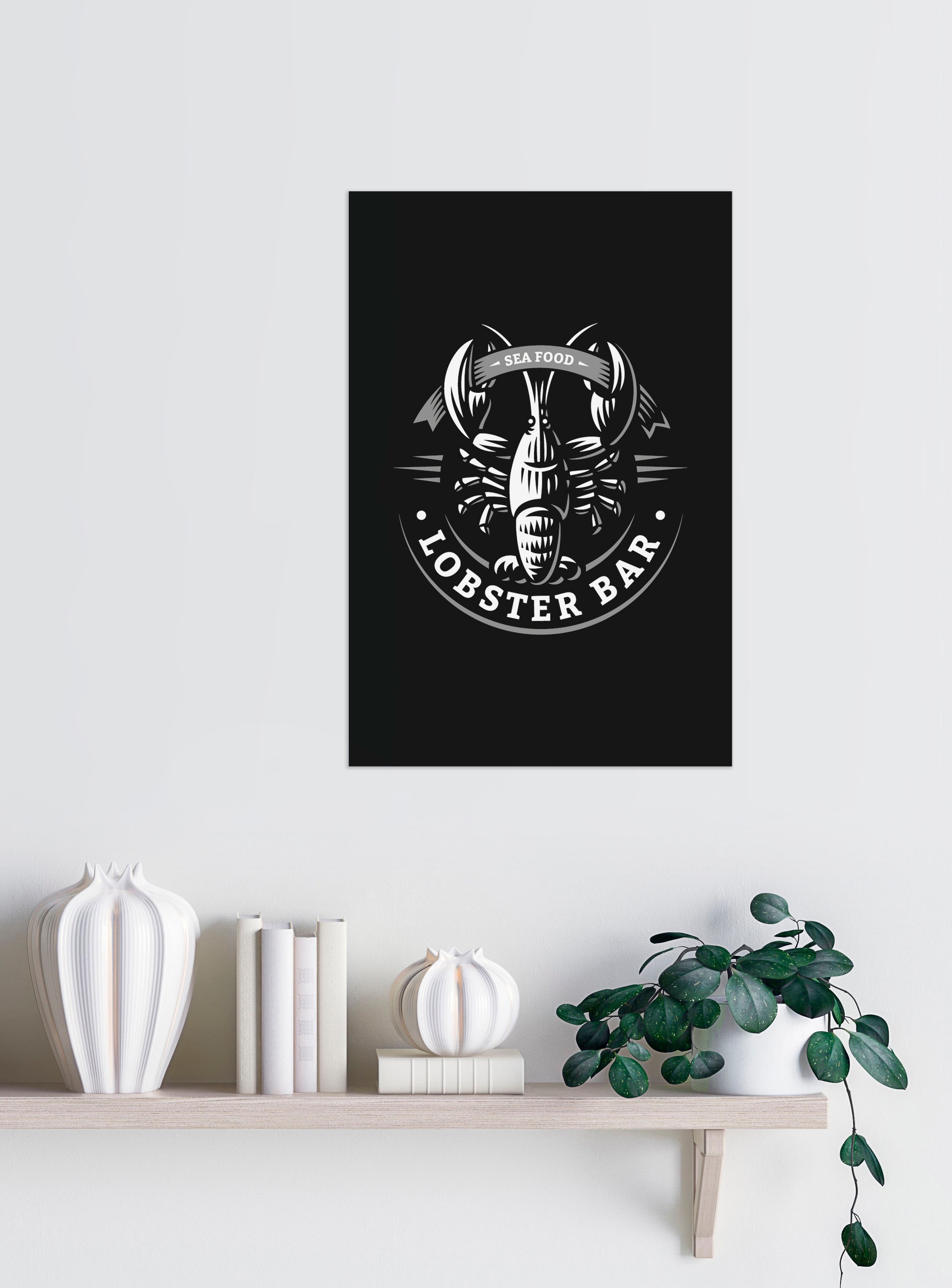 queence Wanddekoobjekt »LOBSTER BAR«, Stahlschild, Blechschild, Spruch, Witzig, Wanddeko, retro, 20x30cm