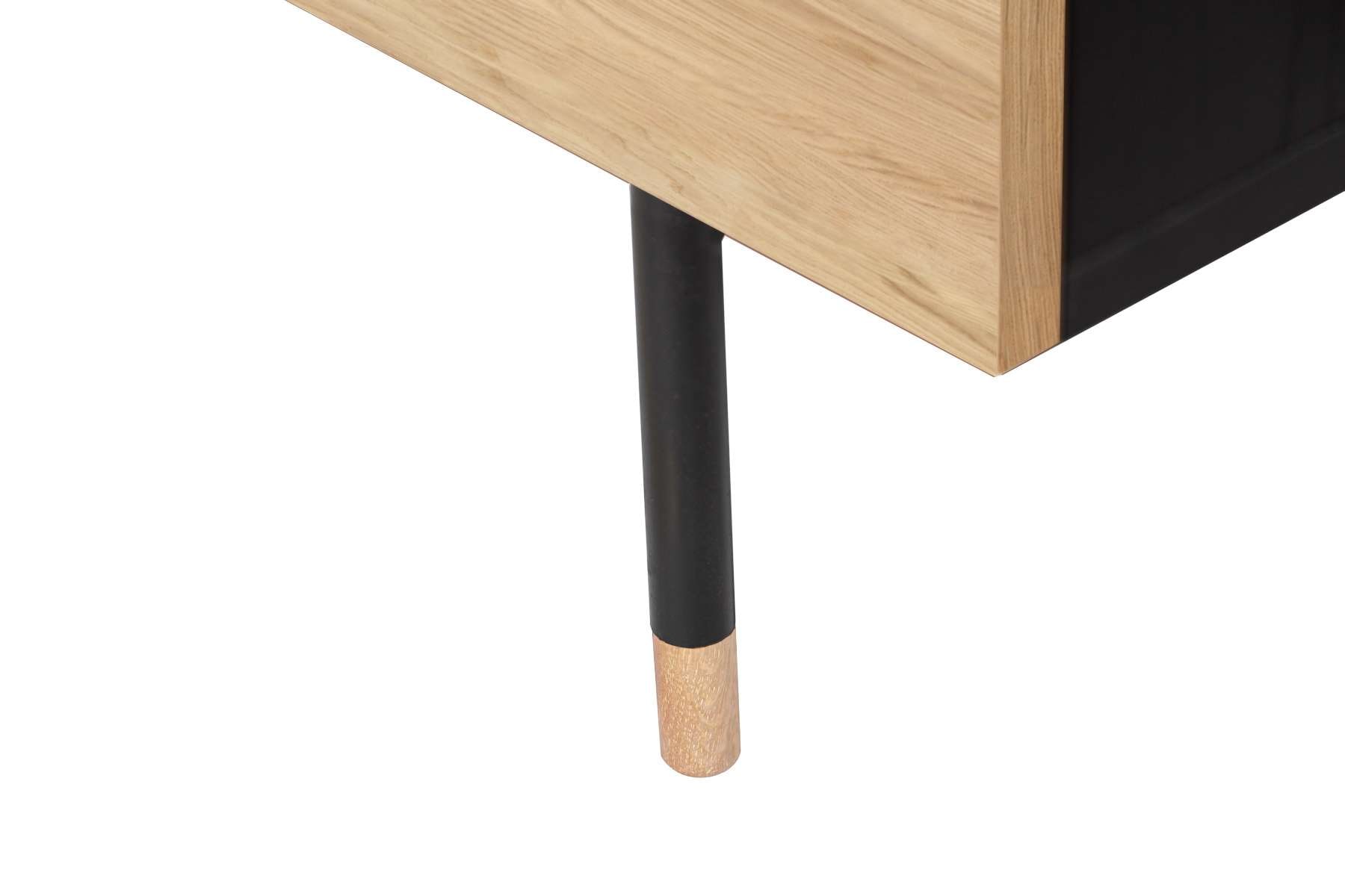 Woodman Kommode »Jugend«, Echtholzfurnier aus Eiche, in 2 Breiten, mit Schubladen, Metallfüße