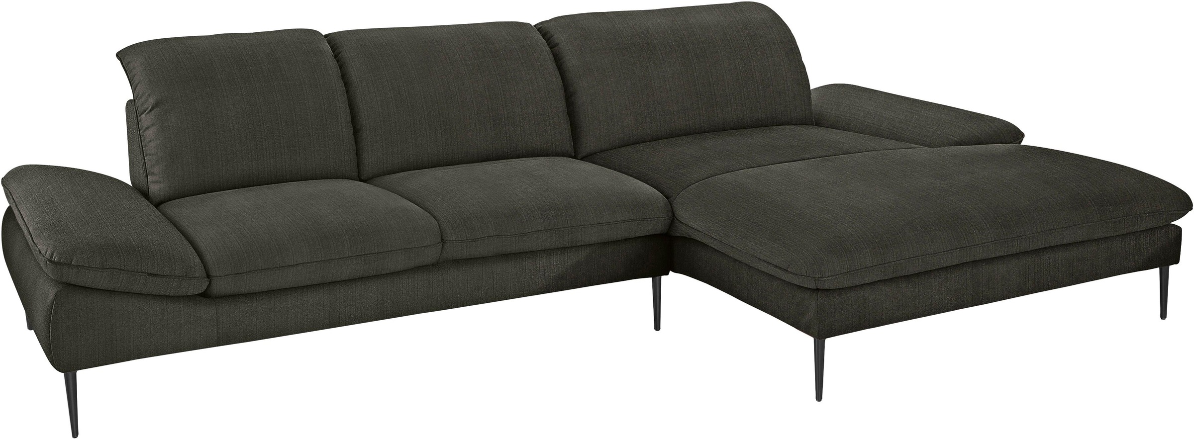 W.SCHILLIG Ecksofa »enjoy&MORE, Designsofa, bequem, zeitlos und elegant, L-Form«, Sitztiefenverstellung, Füße schwarz pulverbeschichtet, Breite 340 cm
