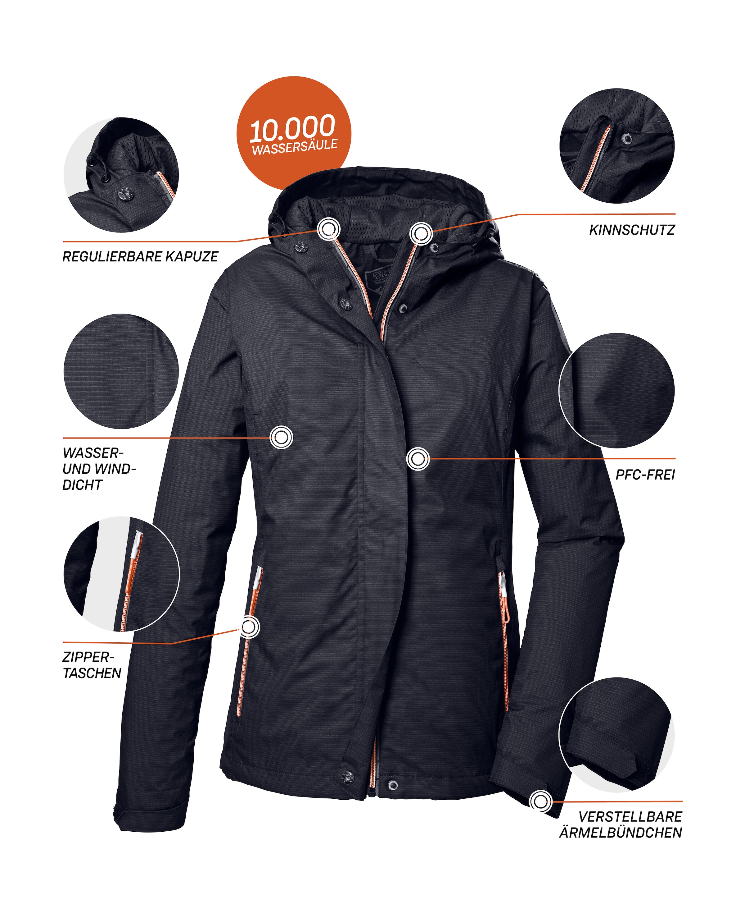 Killtec Outdoorjacke »KOS 68 WMN JCKT« Wasserdichte, atmungsaktive Jacke mit fluorfreier Imprägnierung