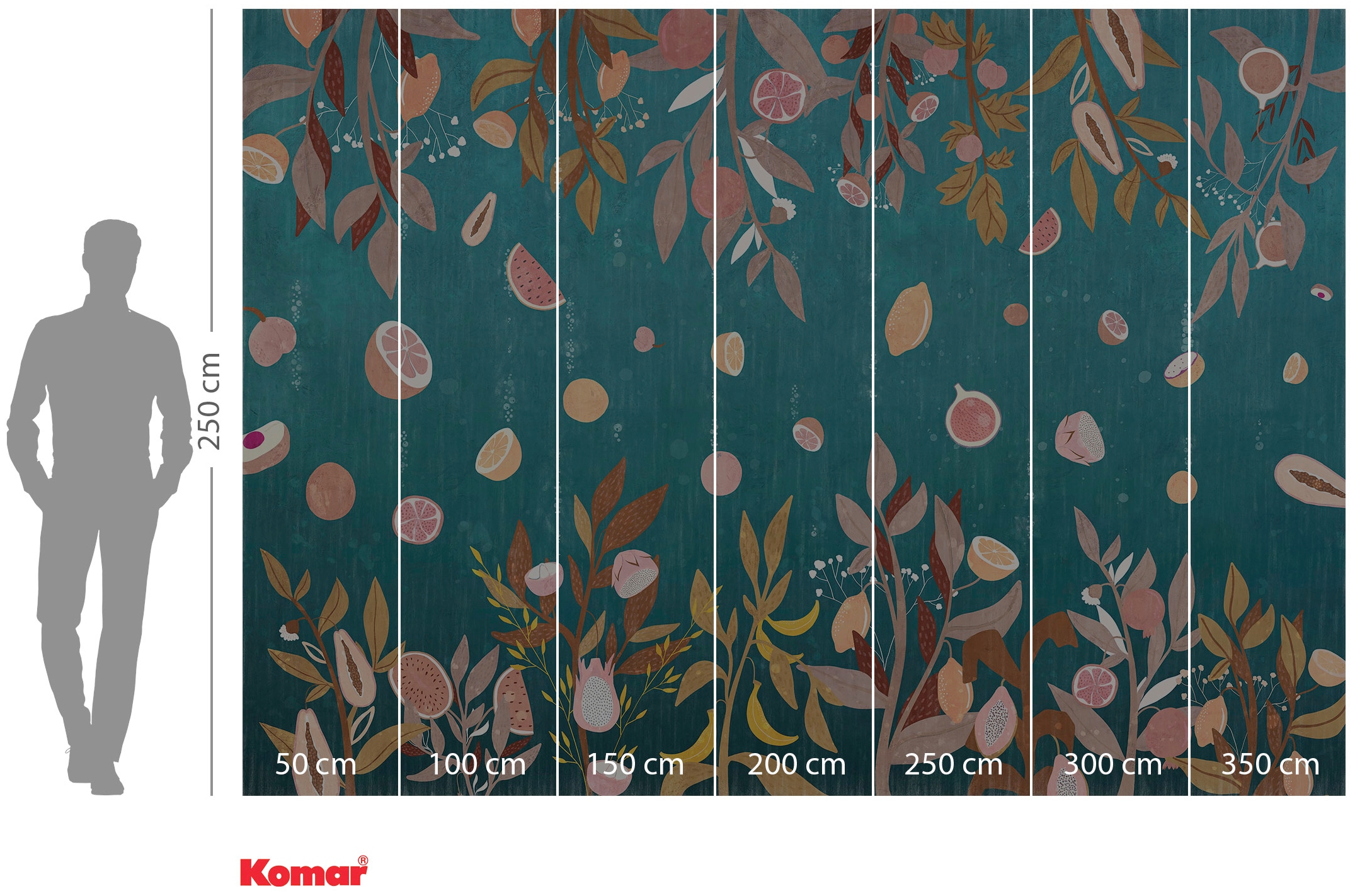 Komar Vliestapete »Digitaldruck Vlies - Rêve de Fruits - Größe 350 x 250 cm«, bedruckt, Wohnzimmer, Schlafzimmer