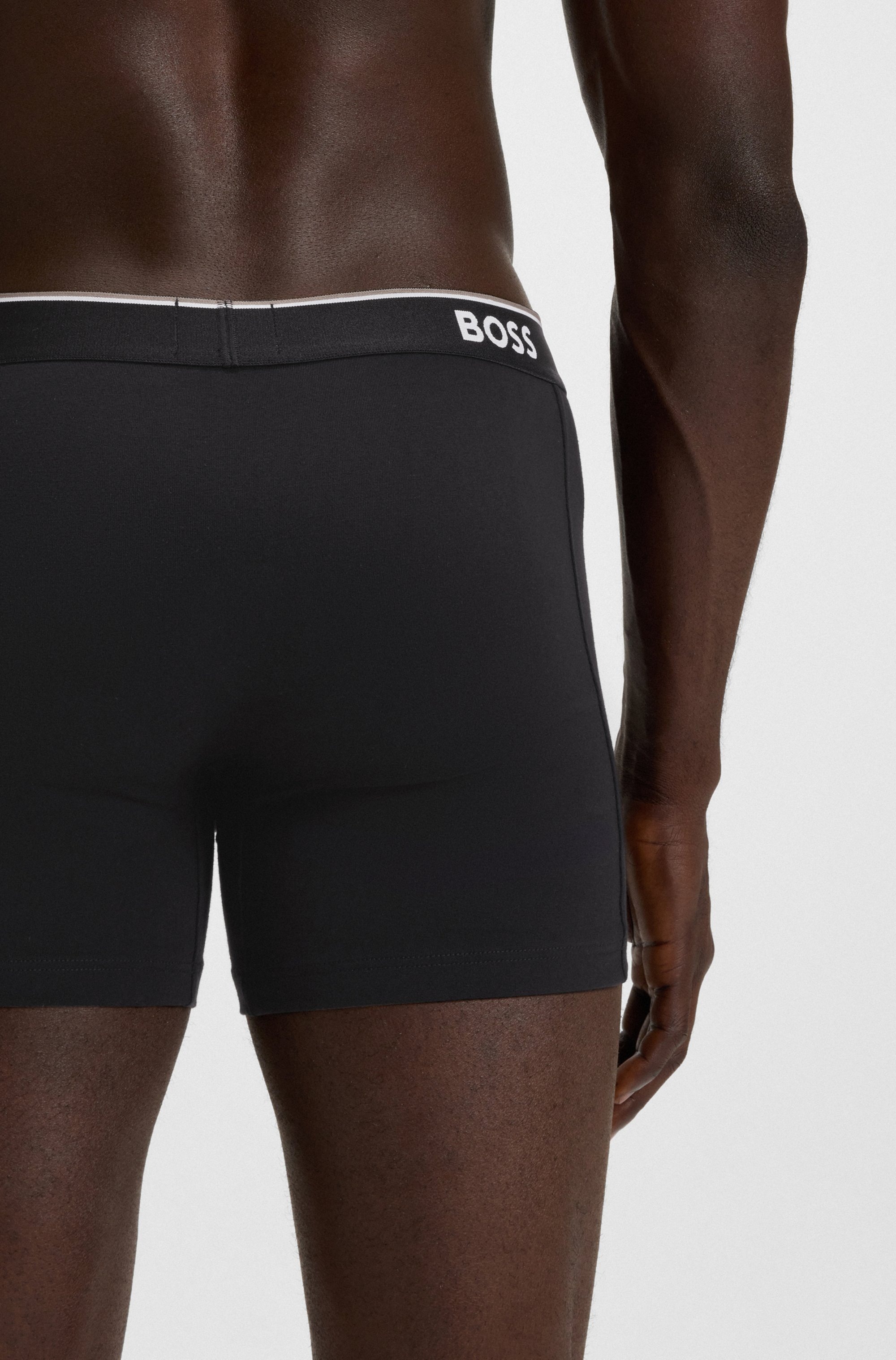 BOSS Langer Boxer »Brief 3 PACK« mit farblich passendem Webbund