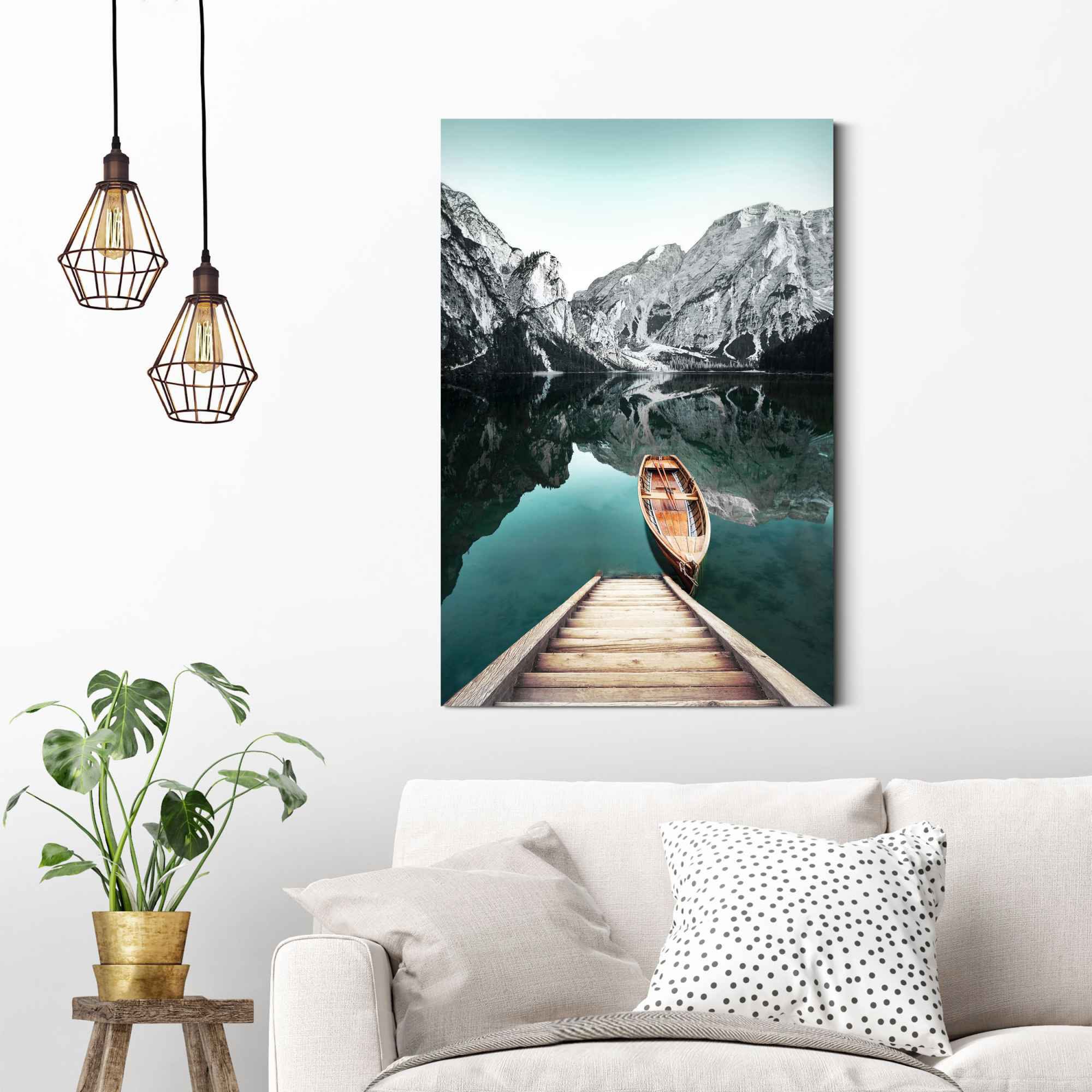 Reinders! Wandbild »Wandbild Berg See Rocky Mountains - Glacier - Winter«, Seelandschaft, (1 St.)