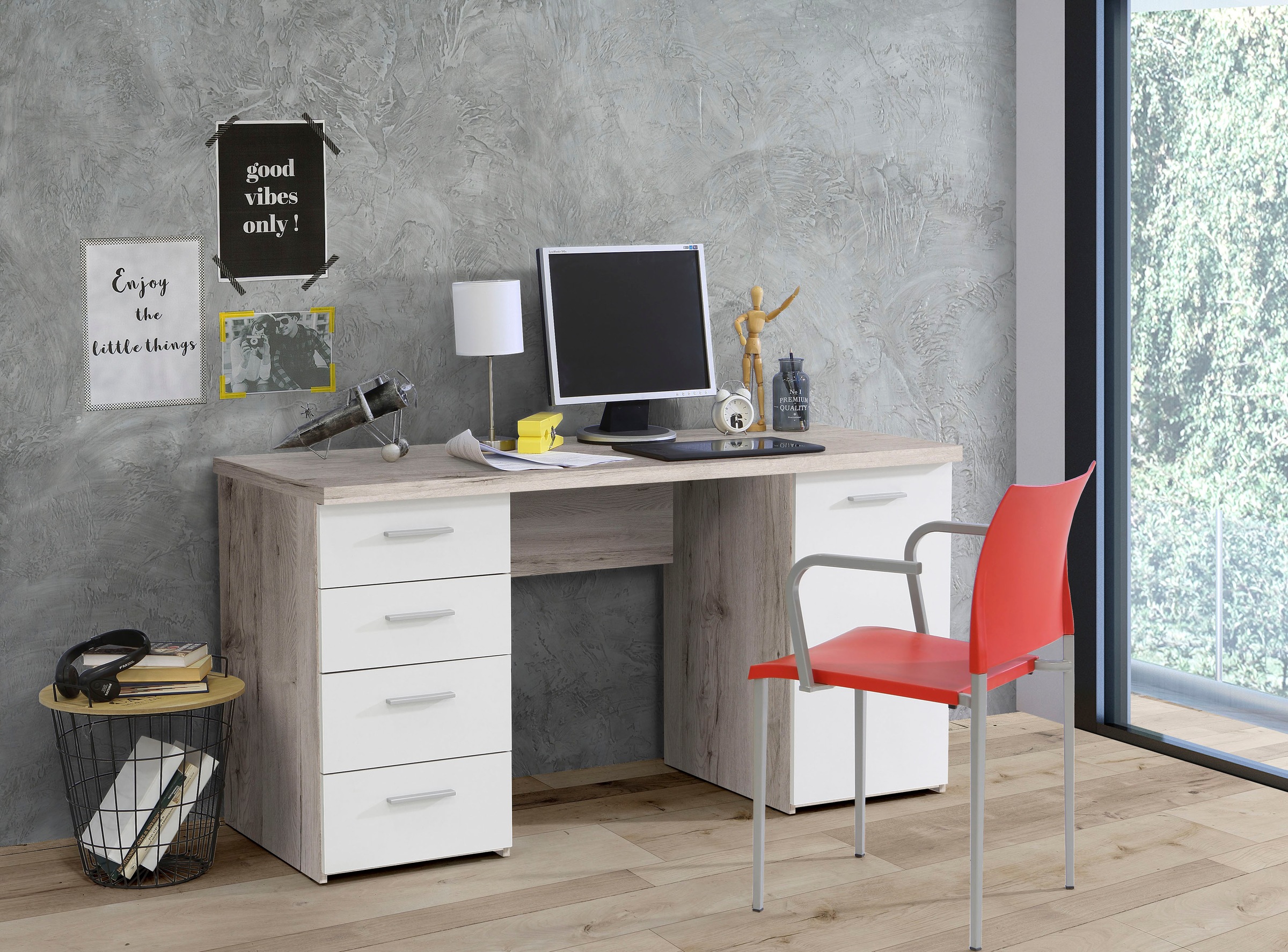 FORTE Schreibtisch »Netta«, Breite 145 cm, mit Schubladen
