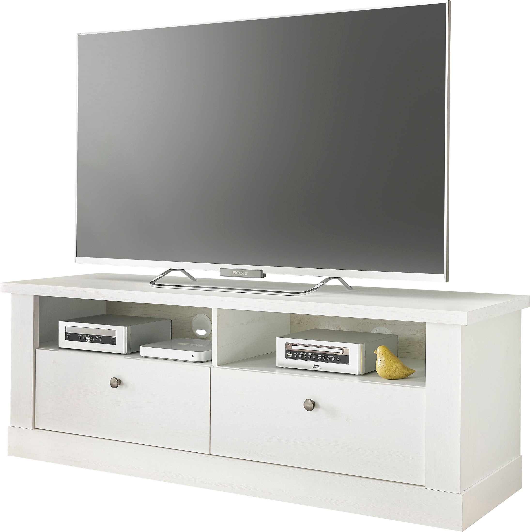 Home affaire Lowboard »RAVENNA«, im romantischen Landhausstil, Griffe aus Metall, Breite 132 cm