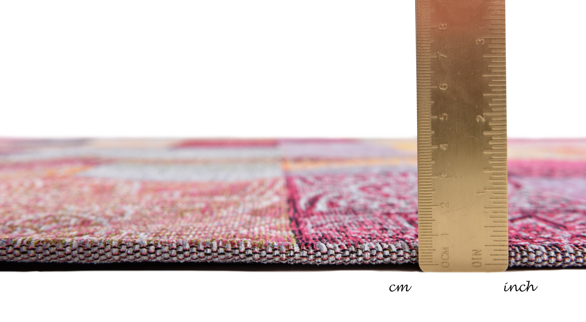 Gino Falcone Teppich »Cosima-112«, rechteckig, 3 mm Höhe, Flachgewebe, mit Chenillegarn, modernes Patchwork-Design, Ornamente
