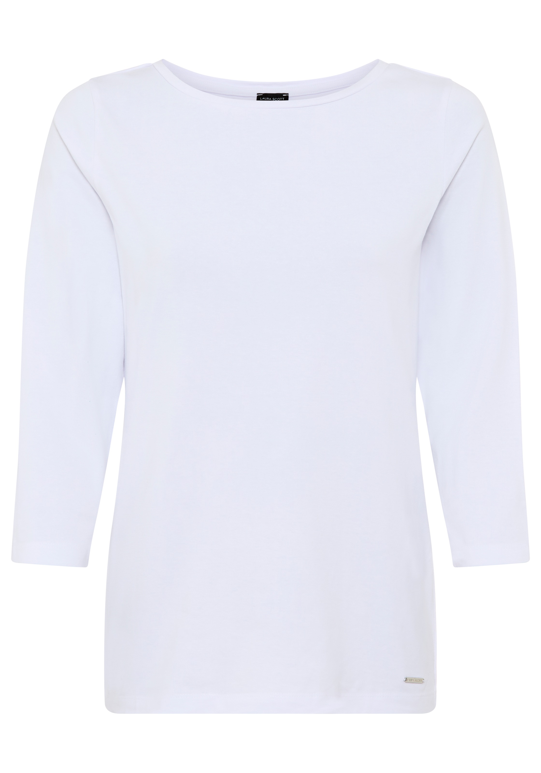 Laura Scott 3/4-Arm-Shirt Basic-Stil, 3/4-Ärmellänge, U-Boot-Ausschnitt