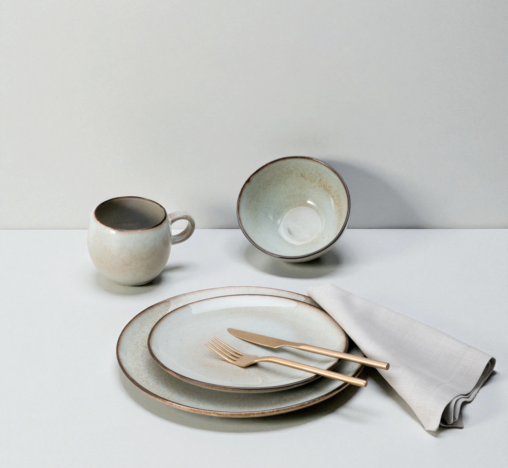 CreaTable Kombiservice »Stone Town, Service 16-tlg.« Welt der Töpferei, Unregelmäßiger Vintage Rand