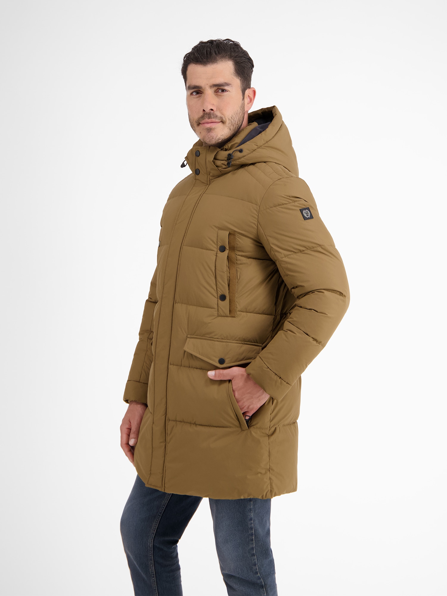 LERROS Steppjacke »LERROS Lange Steppjacke im Parka-Design, dick gefüttert«, mit Kapuze, Wasser_Wind_Atmung