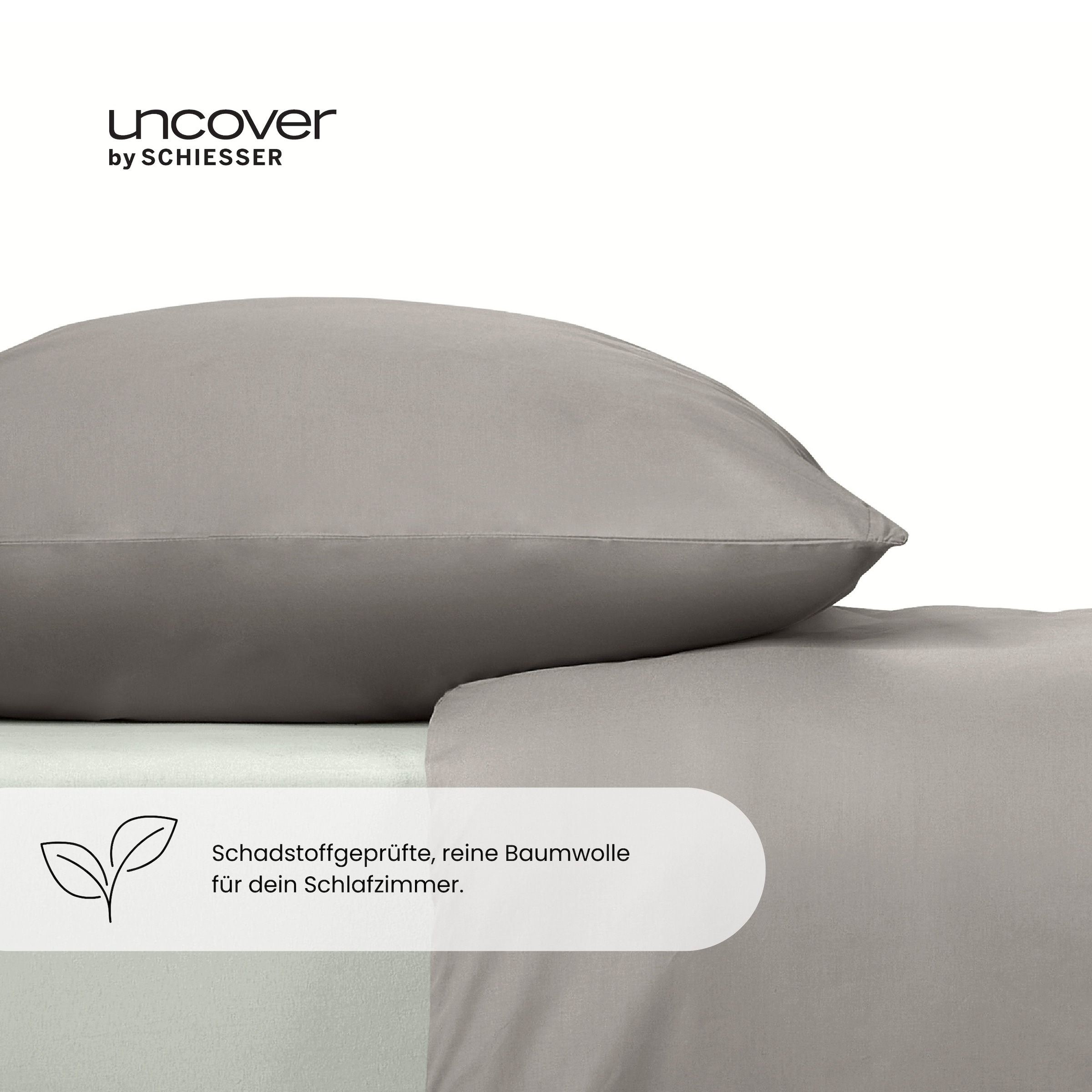 uncover by SCHIESSER Bettwäsche »Soho aus weicher Baumwolle in gedeckten Uni-Farben«, Made in Green