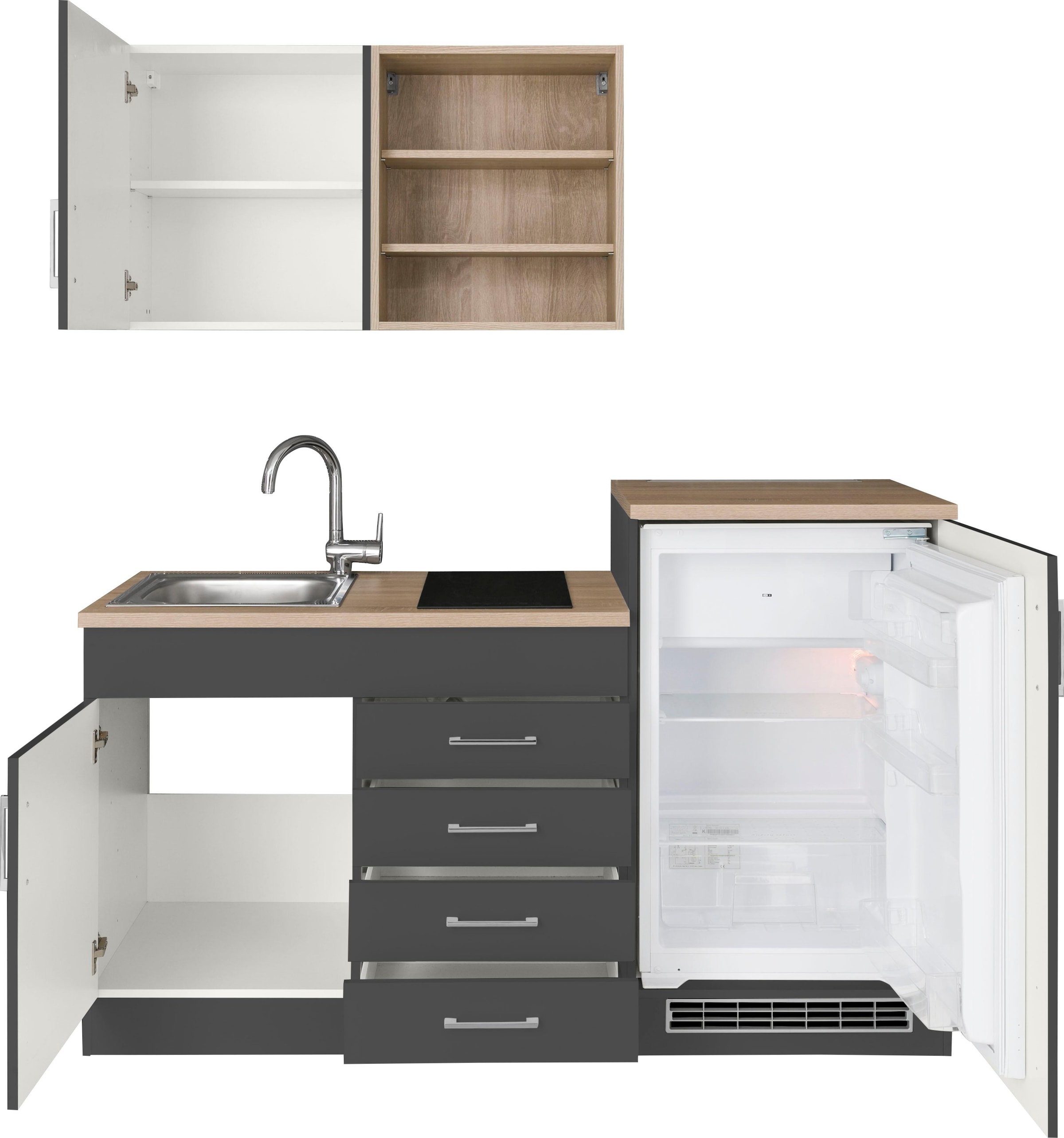 KOCHSTATION Pantryküche »KS-Mali«, Breite 160 cm, mit E-Geräten