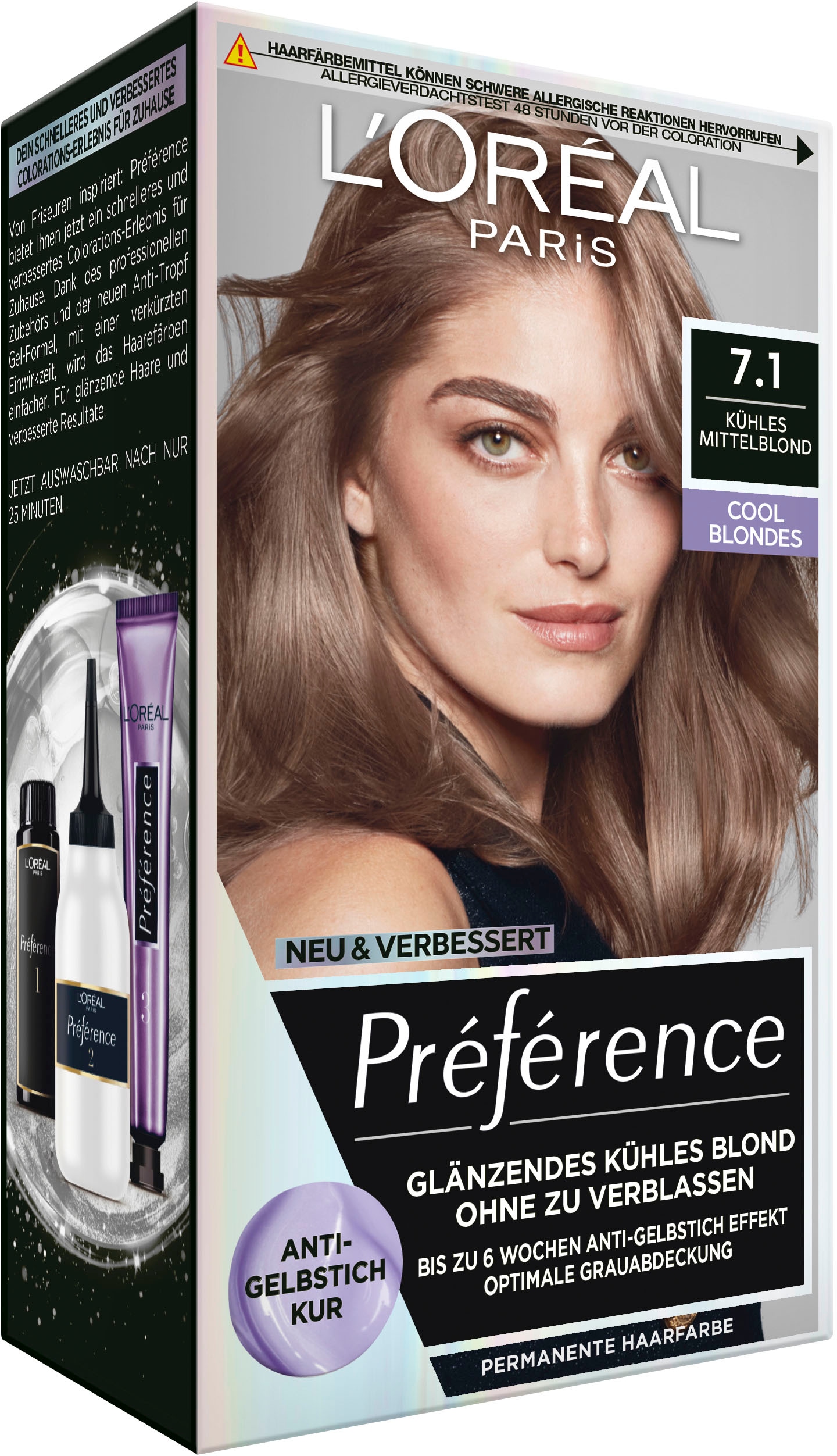 L'ORÉAL PARIS Coloration »Préférence Cool Blondes«, (Packung, 3 tlg.), mit pflegender Formel