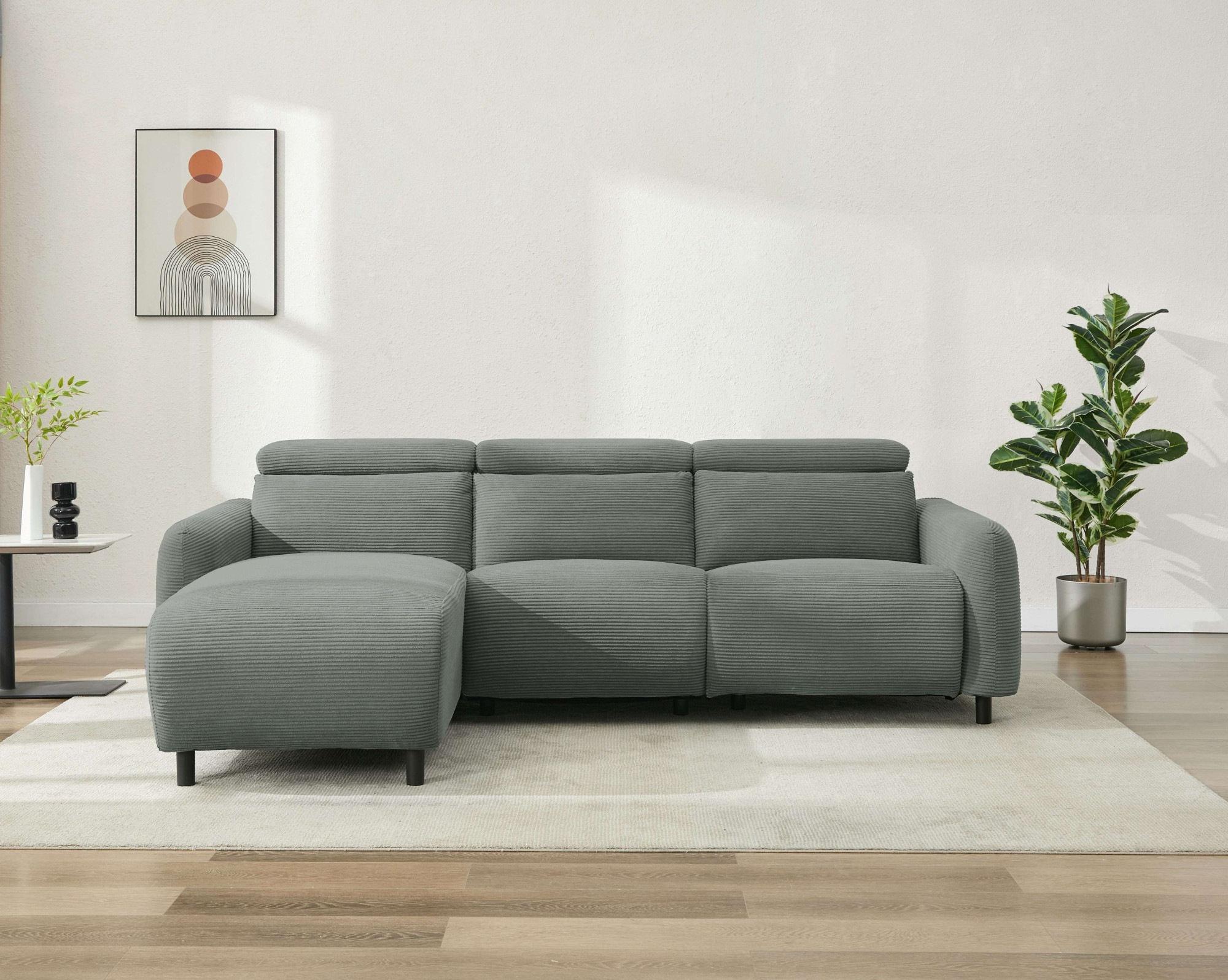 Home affaire Ecksofa »SKAANE in Cord, L-Form, 274 cm, manuelle u. elektrisc günstig online kaufen