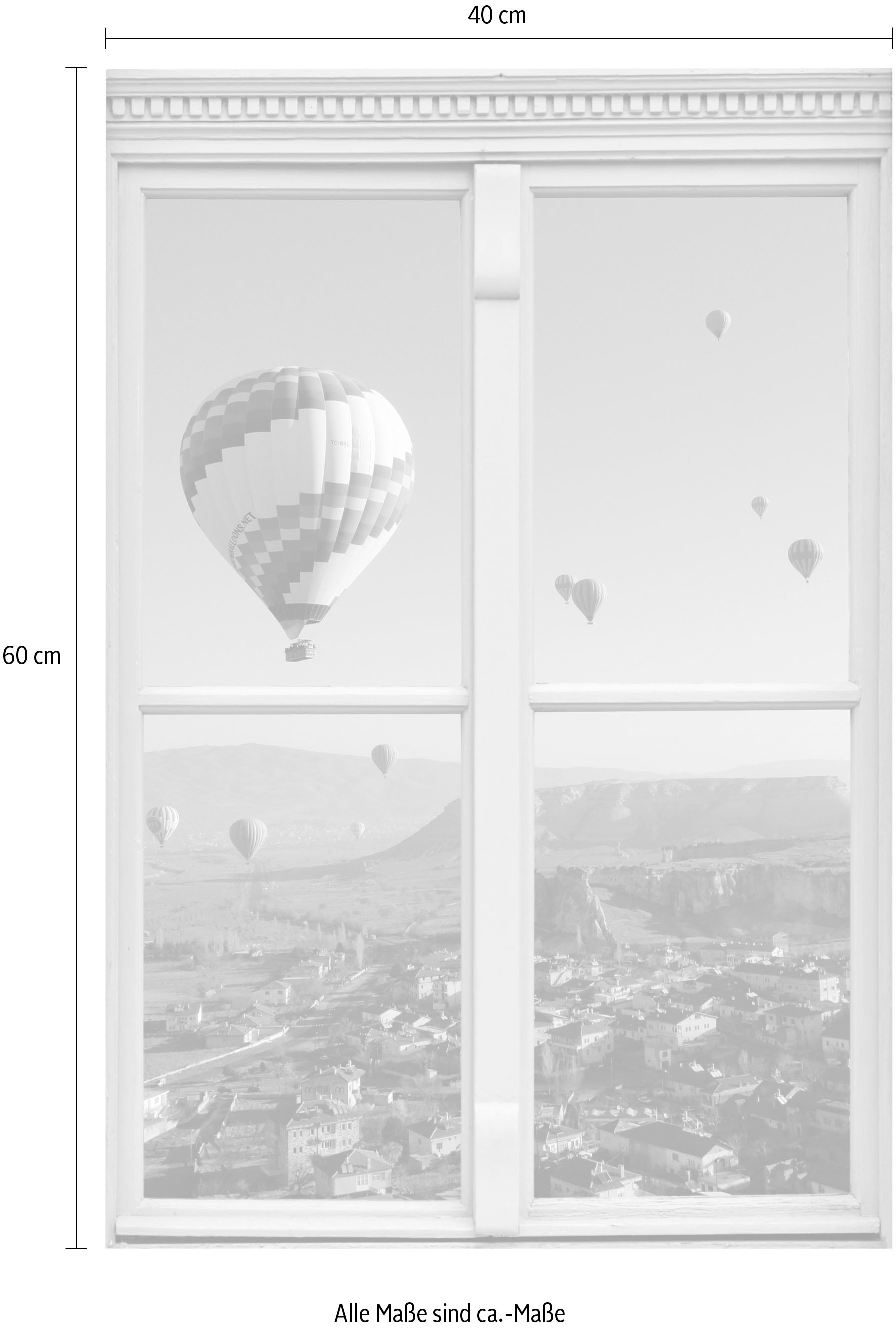 queence Wandsticker »Heißluftballons«, Wandsticker, Wandbild, selbstklebend, 3D, Fenster