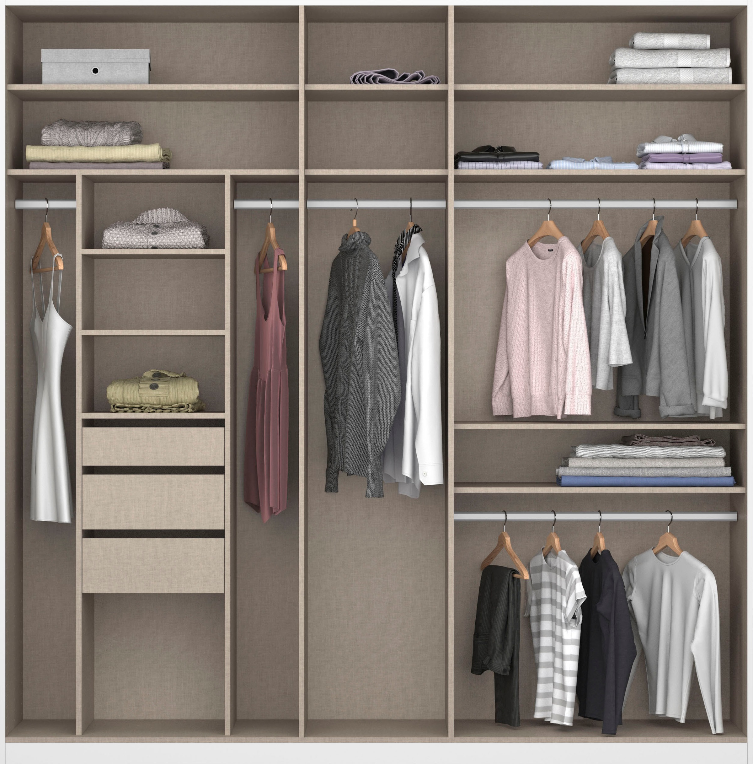 rauch Drehtürenschrank »Kleiderschrank Schrank Garderobe TOPSELLER OTELI inkl. Inneneinteilung«, mit 3 Innenschubladen extra Böden optional mit Spiegel MADE IN GERMANY