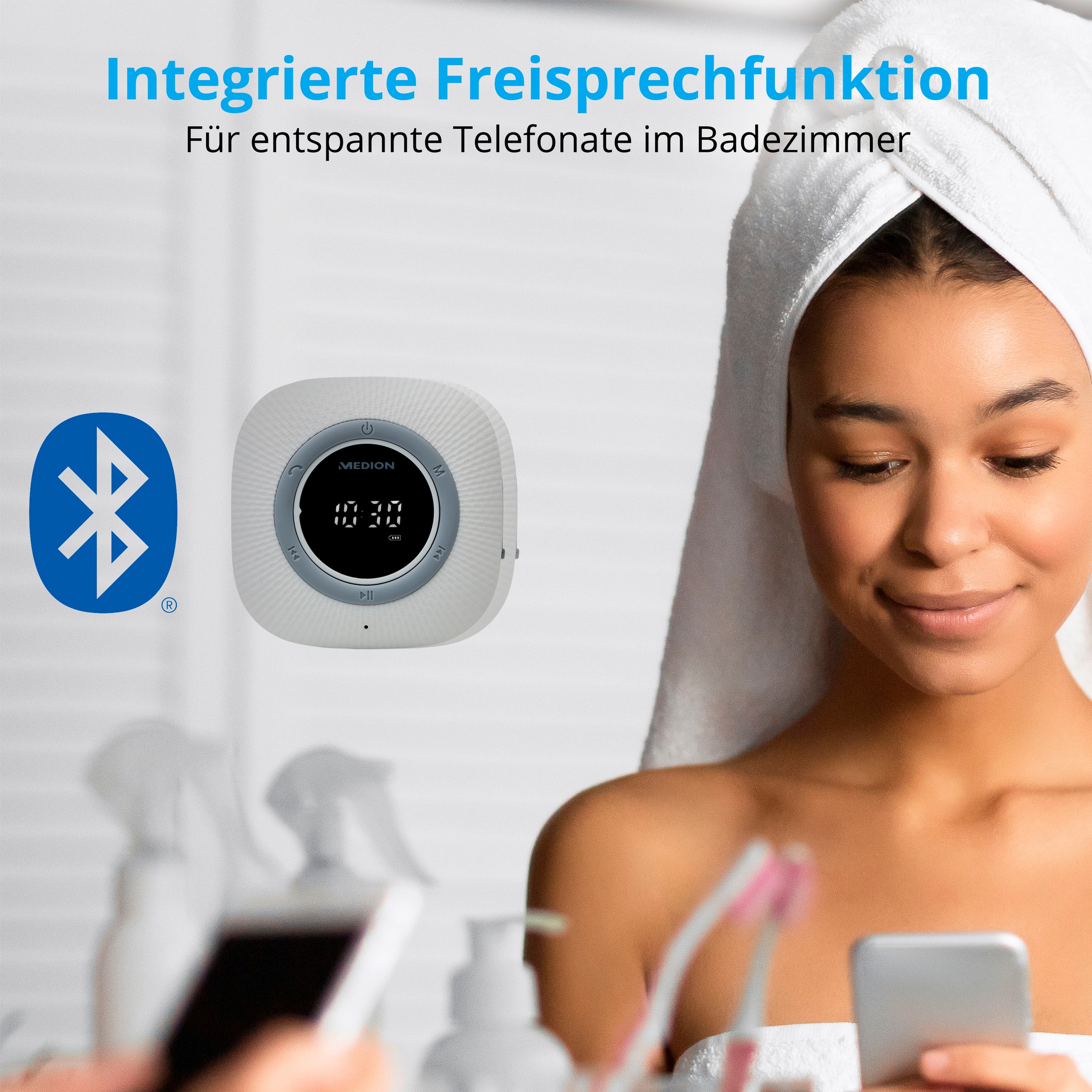 Medion® Digitalradio (DAB+) »LIFE® P66096 (MD 43881) Dusch-«, (Bluetooth UKW mit RDS 3 W)