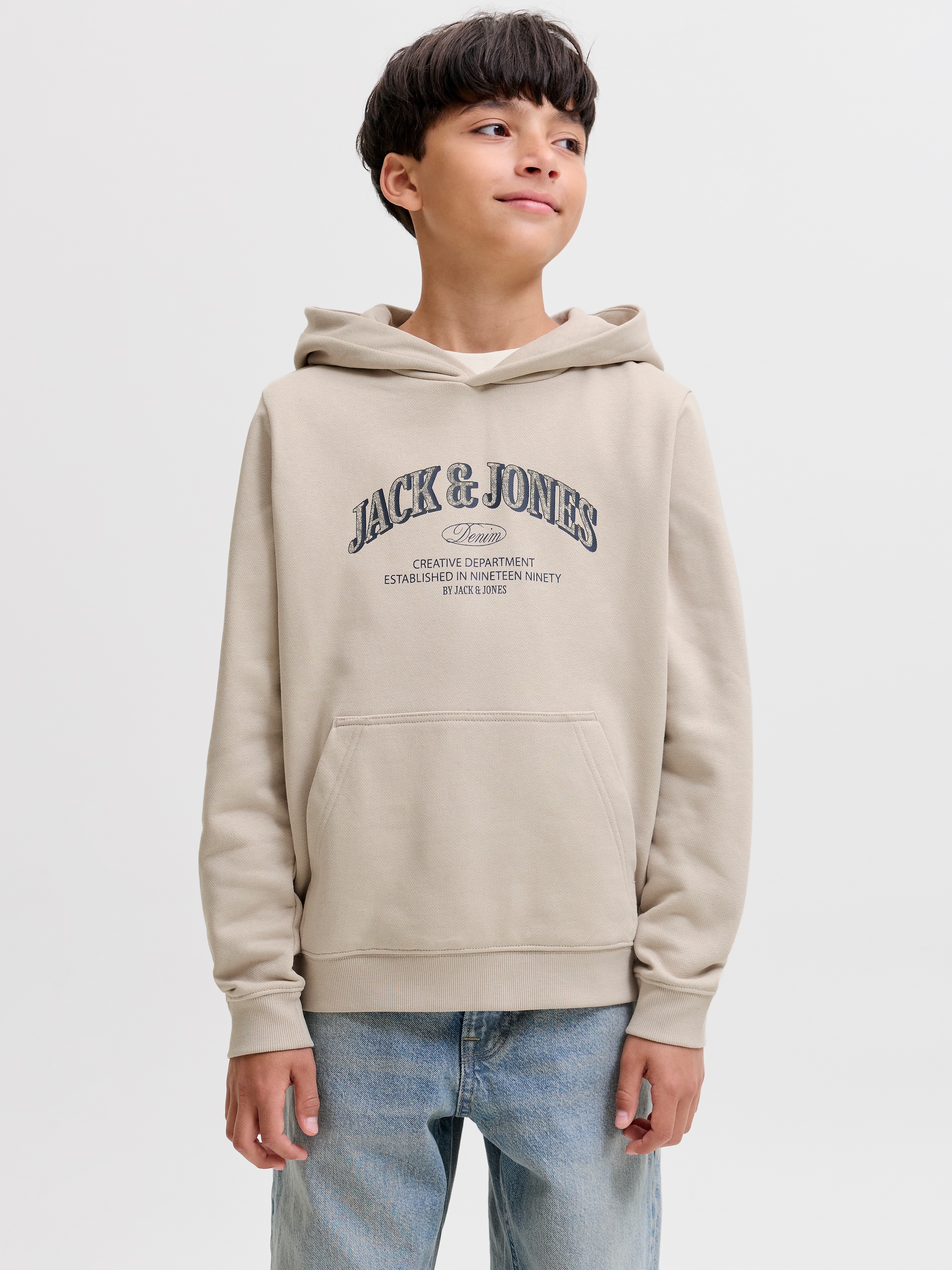 Jack & Jones Junior Kapuzensweatshirt »JJEDENVER LOGO SWEAT HOOD JNR«, Baumwollmischung, locker geschnitten
