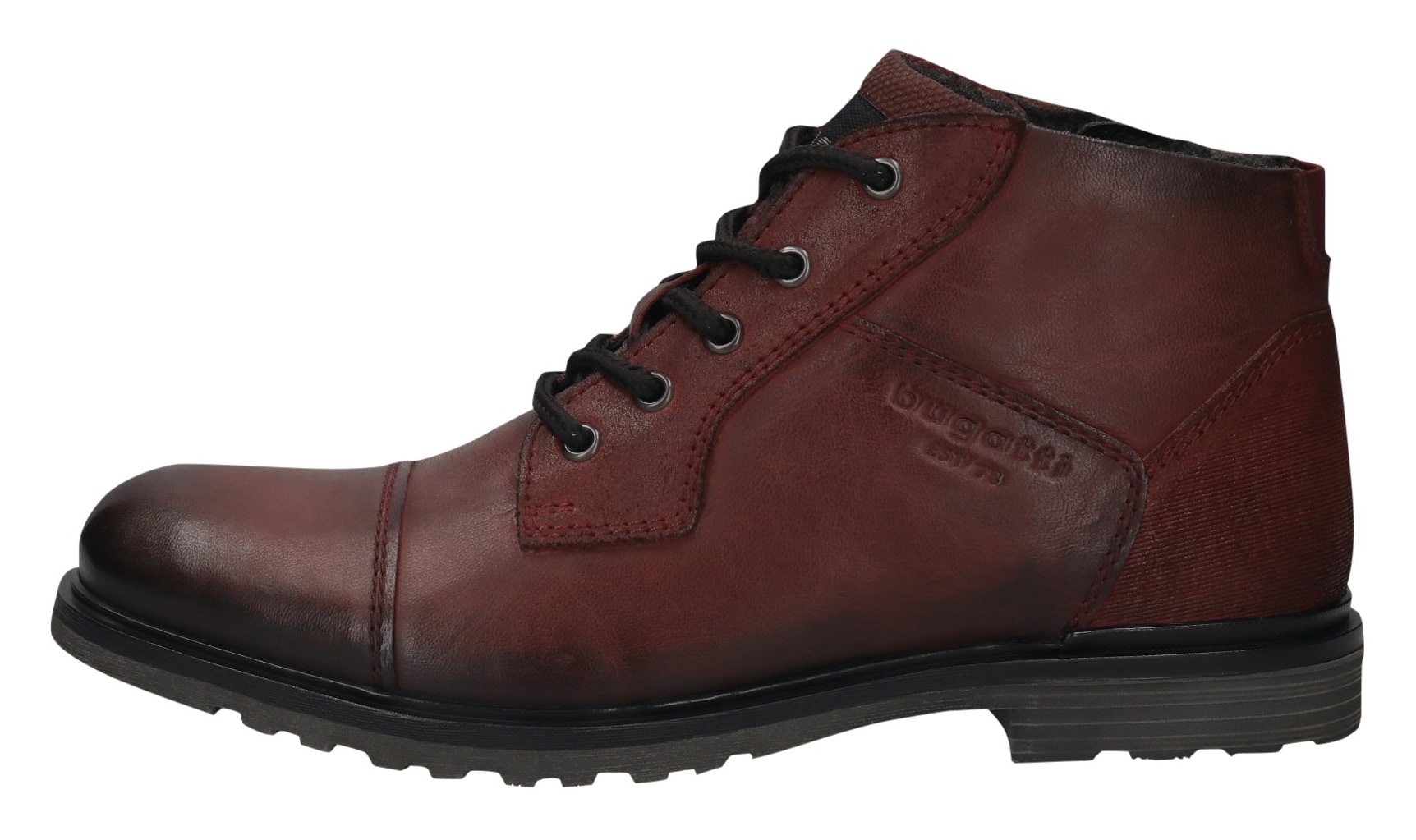 bugatti Schnürboots, Boots, Herrenschuh, Stiefelette mit seitlichem Logo-Branding