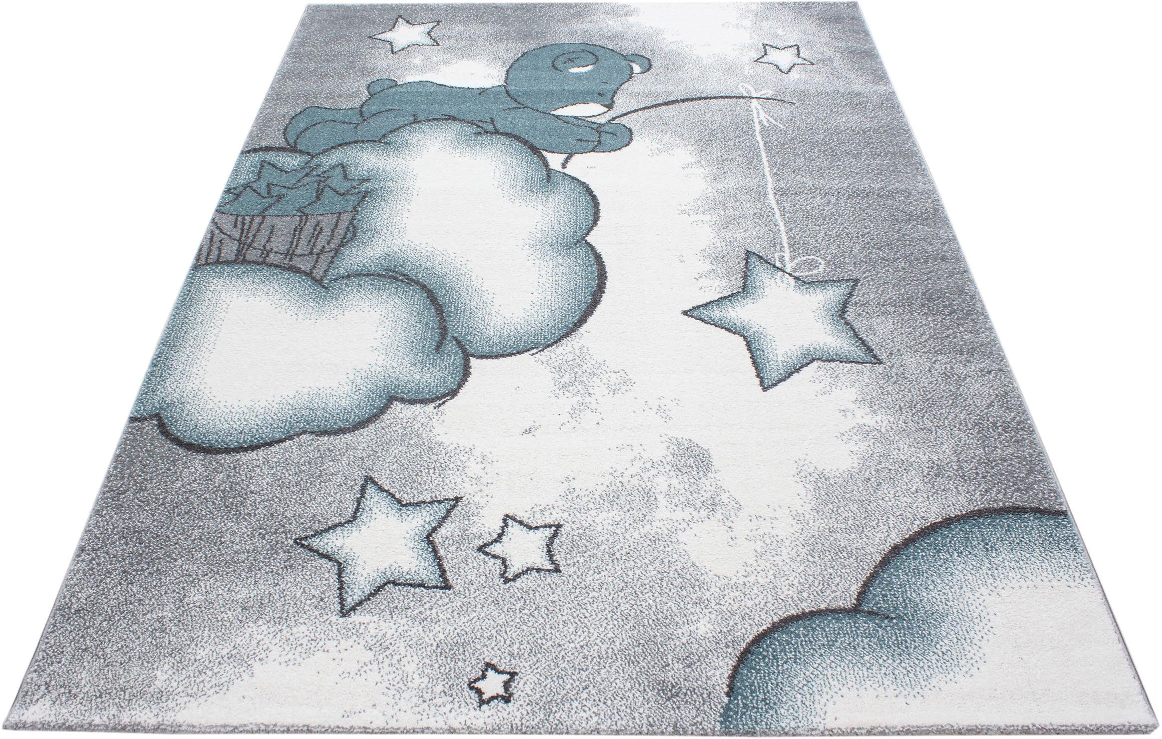 Ayyildiz Teppiche Kinderteppich »Kids 580«, rechteckig, 12 mm Höhe, auch in rund, Teddybär, Sterne Design, Kurzflor