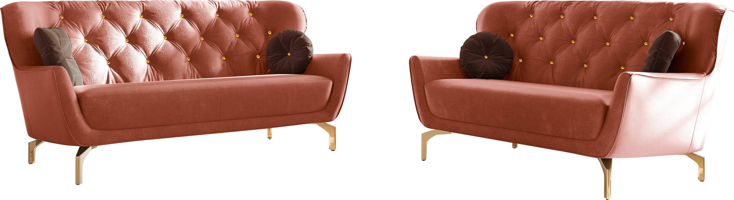 sit&more Polstergarnitur »Orient 3« 2 Stk. tlg. inkl. 4 Zierkissen mit Stra günstig online kaufen