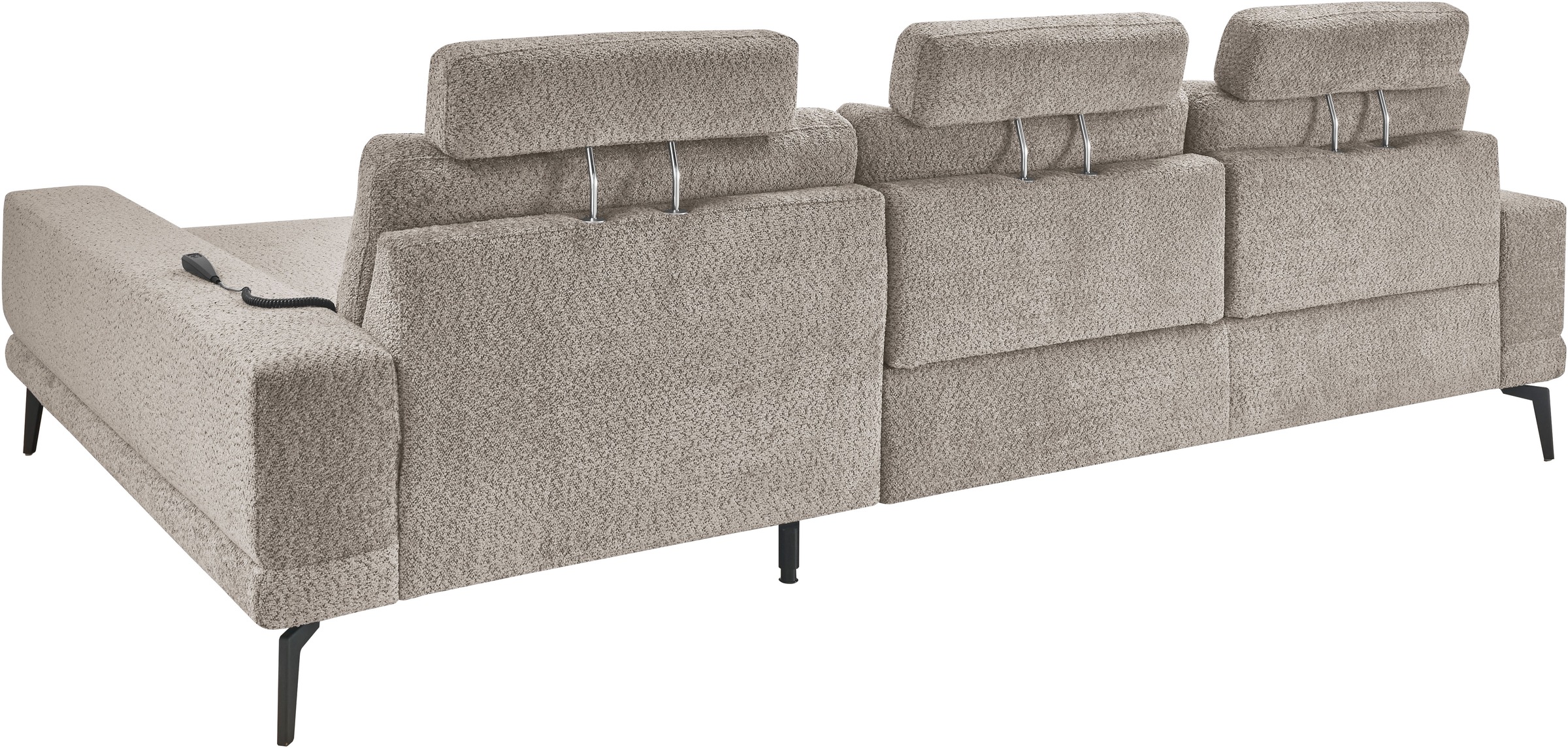 set one by Musterring Ecksofa »SO 3600, inkl motor. Sitztiefenverstellung, Kopfstützen, Nierenkissen«, Sitzhöhe 42 cm, Kaltschaum, Breite 293 x Tiefe 180 cm, Kama stone