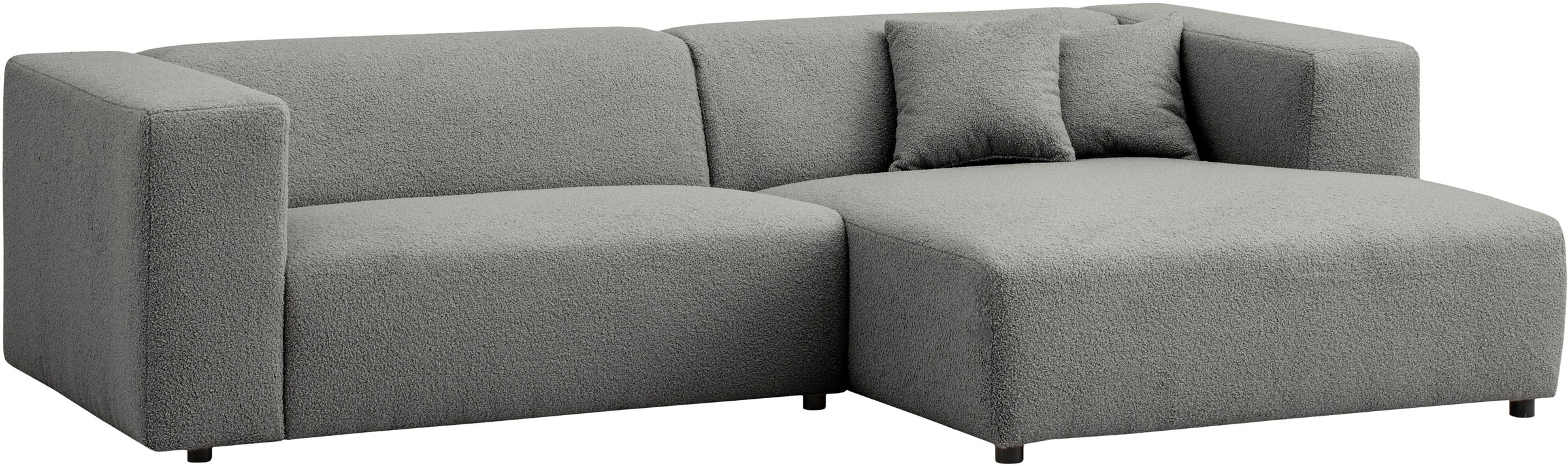 andas Ecksofa »BAKELS, L-Form in Cord oder Boucle-Stoff, moderne Couch«, wahlweise Recamiere rechts/links, bequemer Sitzkomfort
