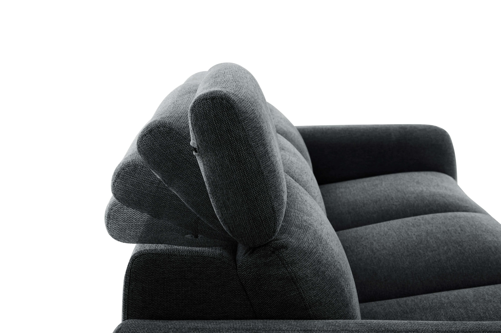 Home affaire Ecksofa »SKAANE Struktur, L-Form, 274 cm, manuelle u. elektrische Funktion,«, rundes Design, Kopfteilverstellung, Federkernpolsterung