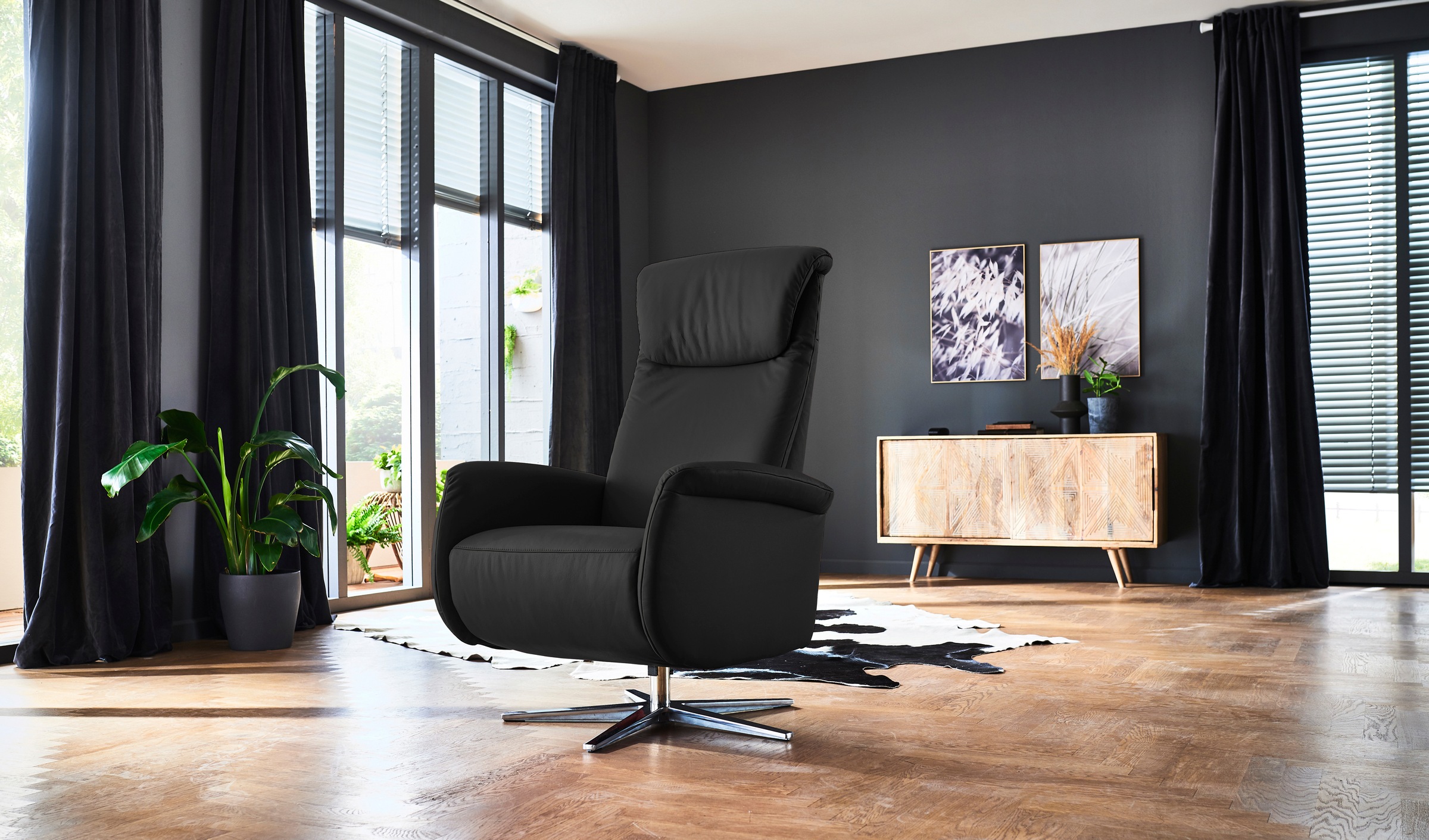 Home affaire Relaxsessel »Cartore Chromfuß, mit manueller oder motorischer günstig online kaufen