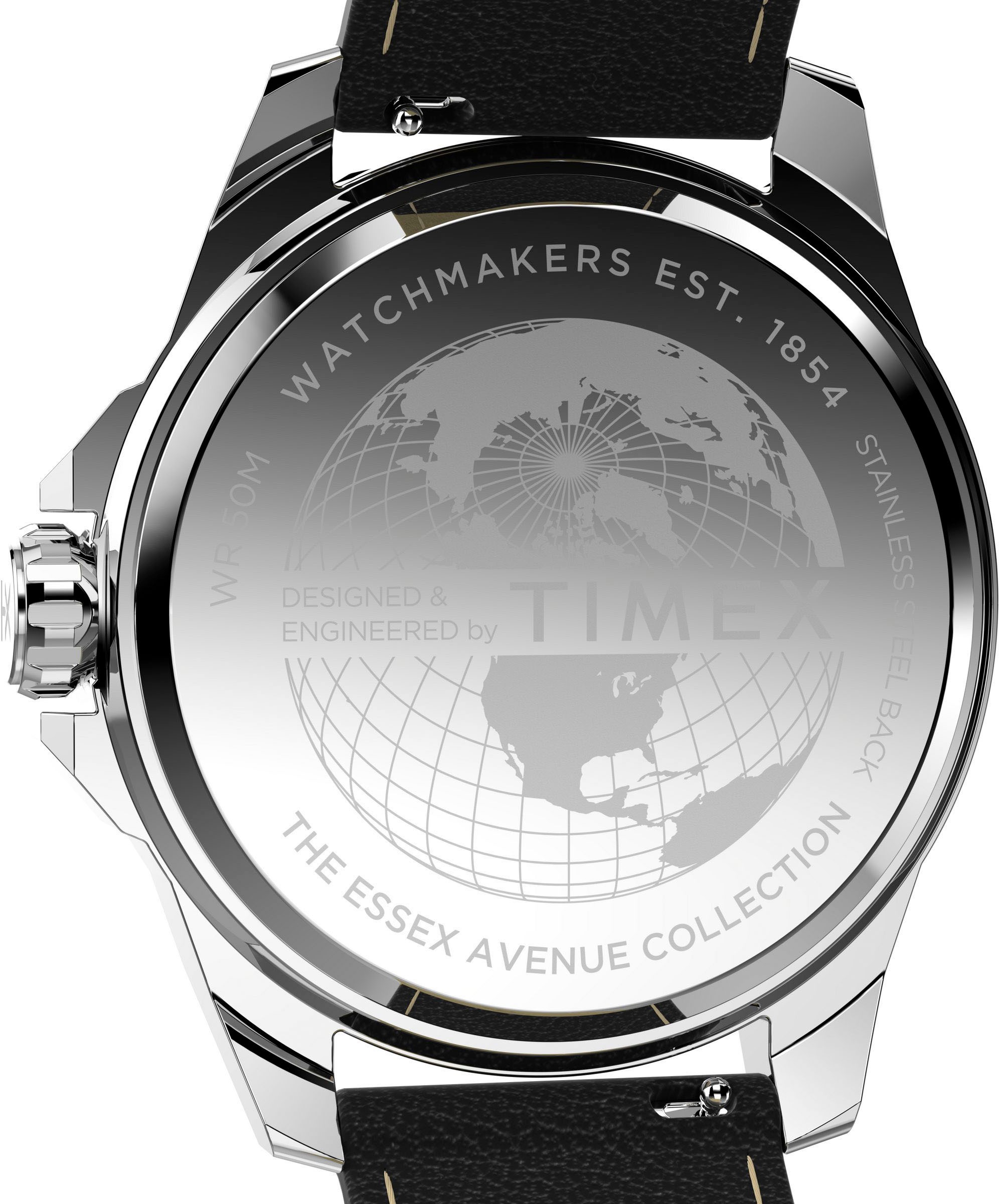 Timex Quarzuhr »ESSEX«, Armbanduhr, Herrenuhr,Lederarmband,Datum, Leuchtzeiger