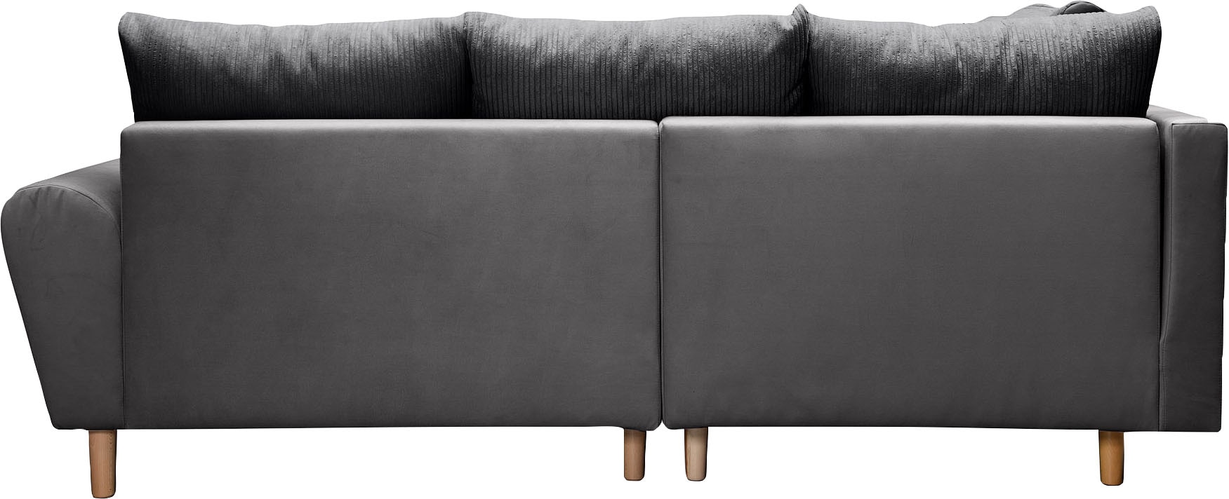 Home affaire Ecksofa »Rice L-Form inkl. Hocker«, (Set, mit Hocker), mit Bonnellfederkern, Hocker & Kissen, Ottomane beidseitig montierbar