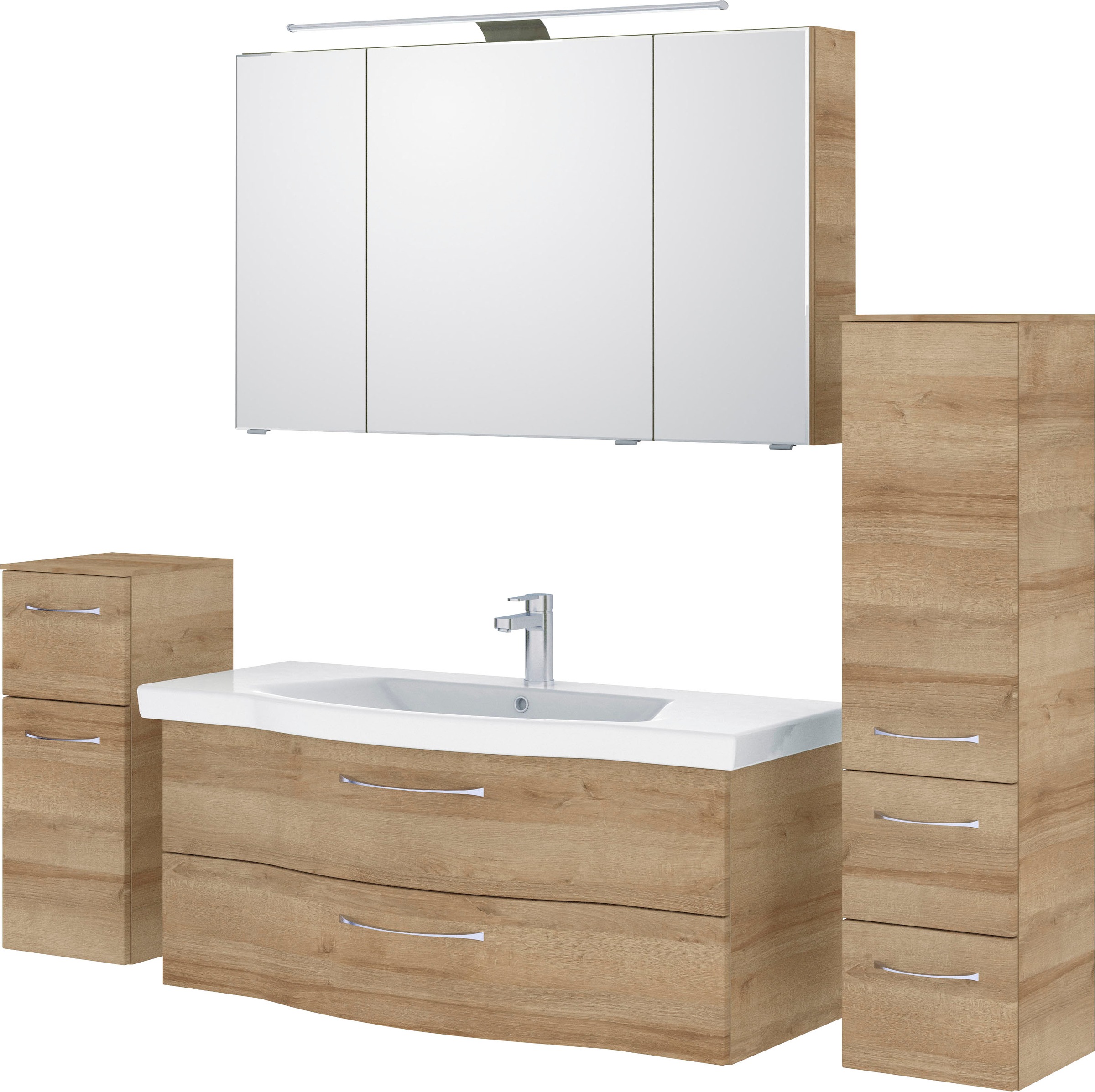 Saphir Badmöbel-Set »6005 Sprint 4-teilig, Keramik-Waschtisch mit LED-Spieg günstig online kaufen