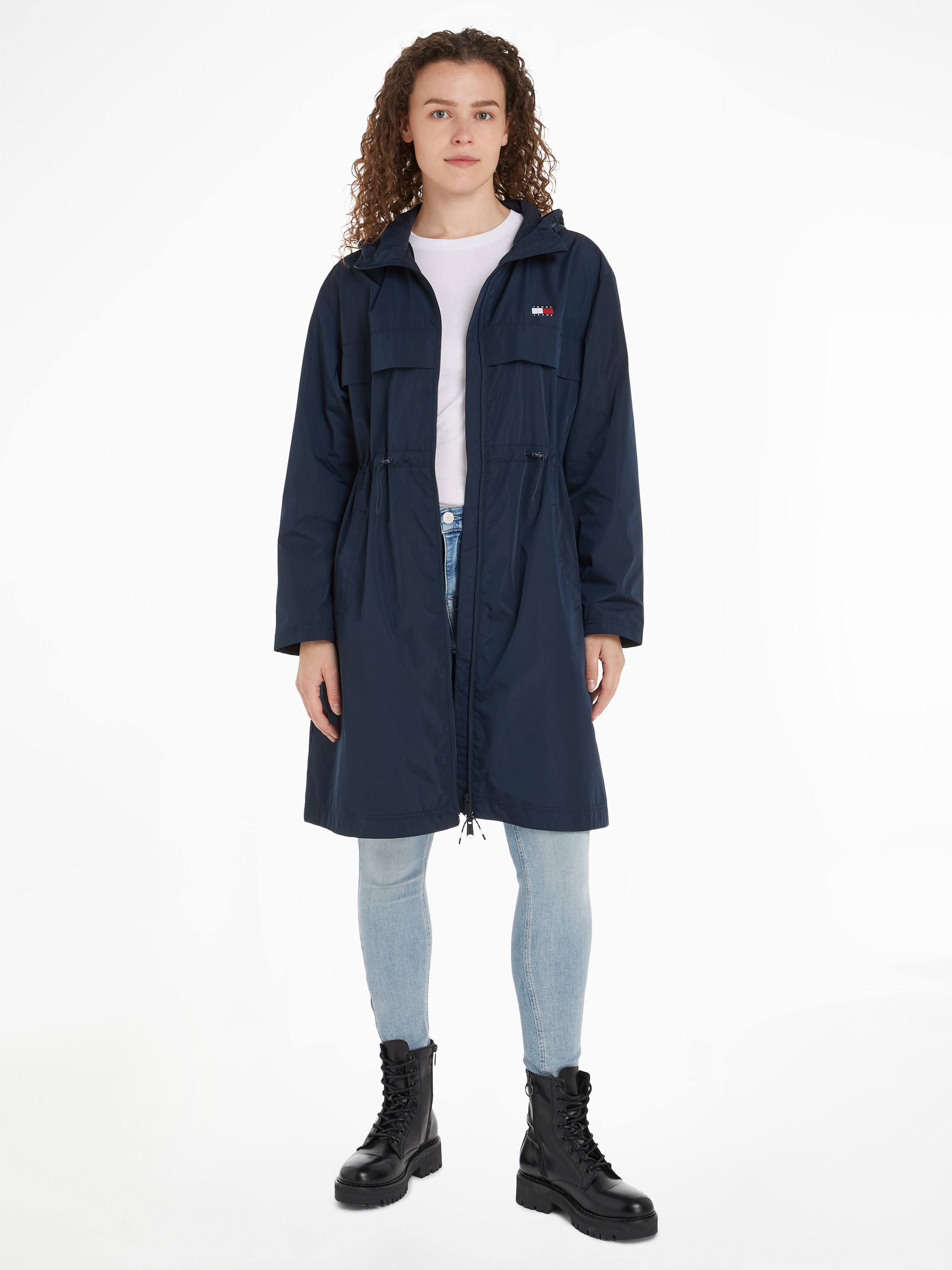 Tommy Jeans Windbreaker »TJW CHICAGO WAISTED COAT EXT«, mit Kapuze, mit Tommy Jeans Markenlabel