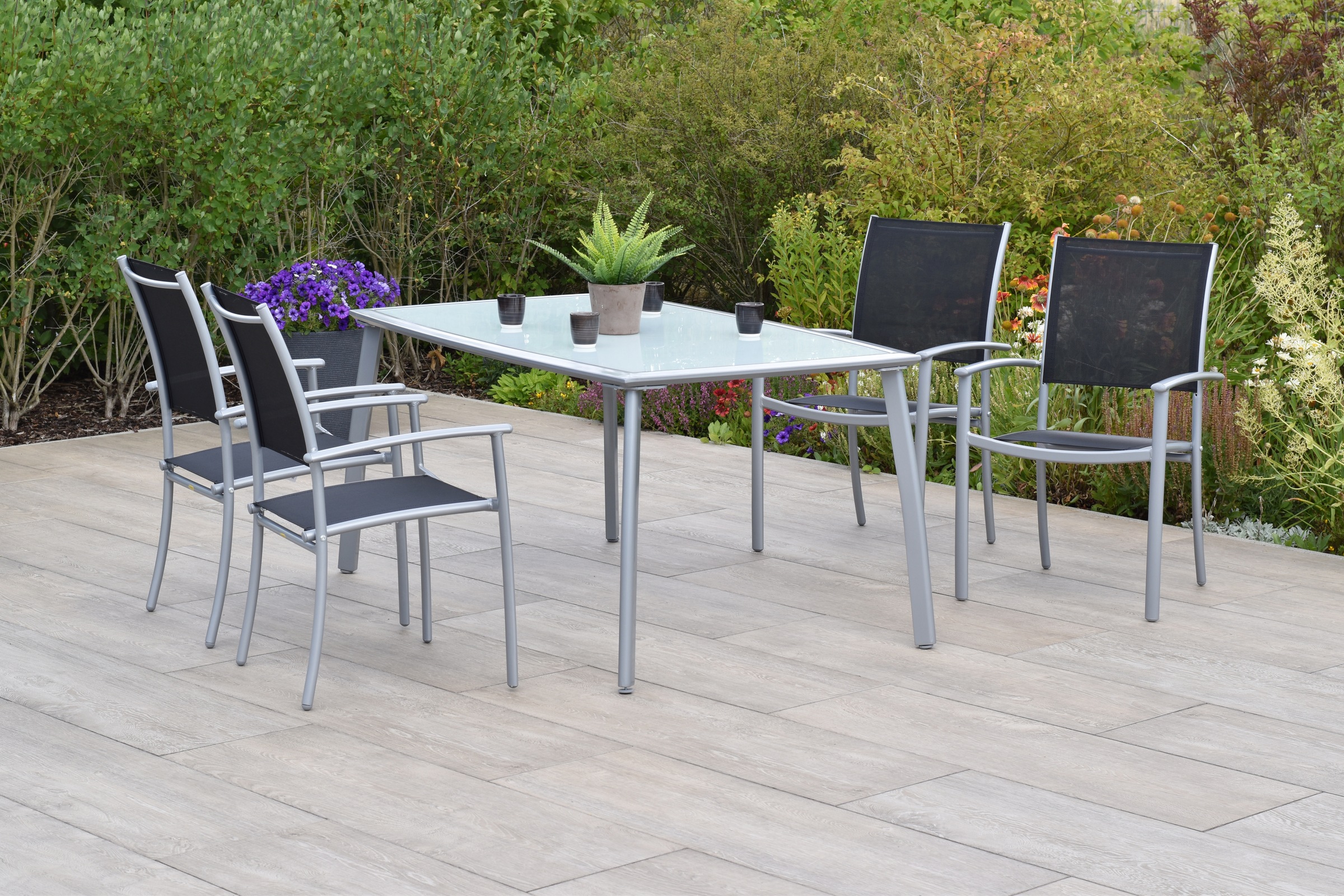 MERXX Garten-Essgruppe »»Milano«« Set, Pulverbeschichtetes Aluminiumgestell günstig online kaufen