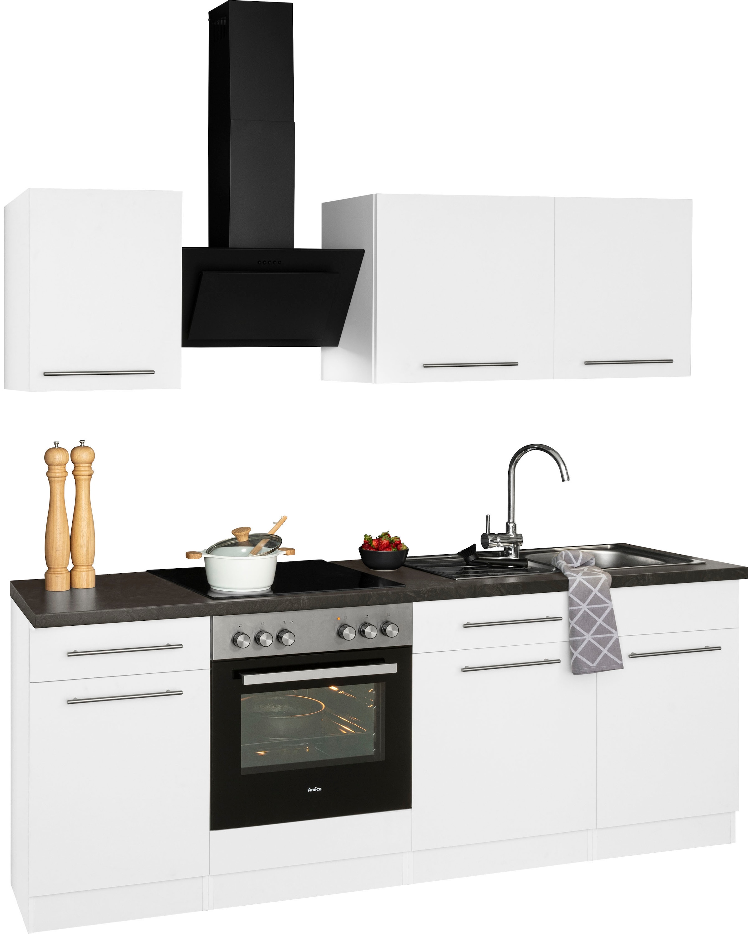 wiho Küchen Küchenzeile »Unna«, mit E-Geräten, Breite 220 cm online kaufen