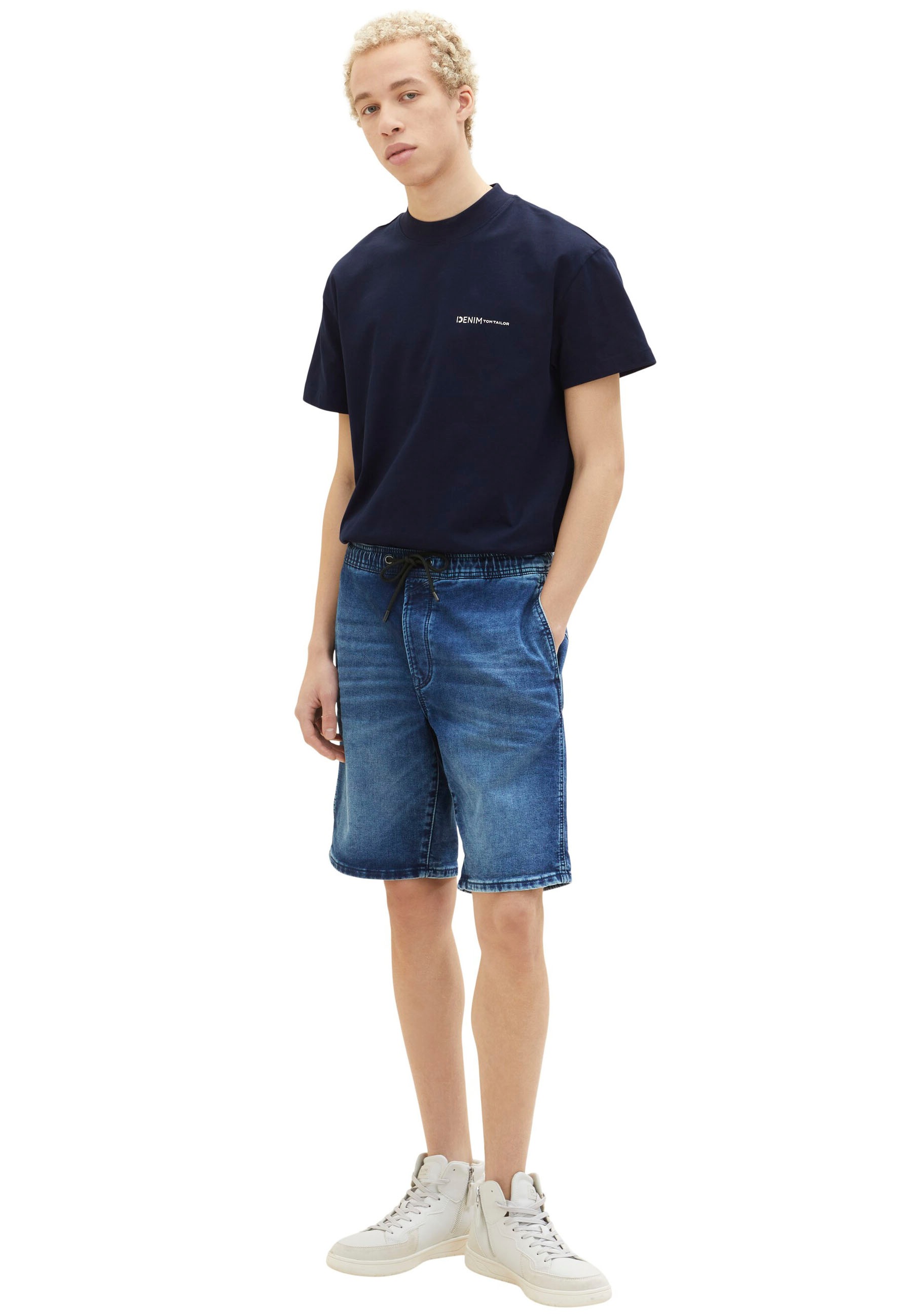 4. Bild von TOM TAILOR Denim Jeansshorts, mit elastischem Tunnelzugbund
