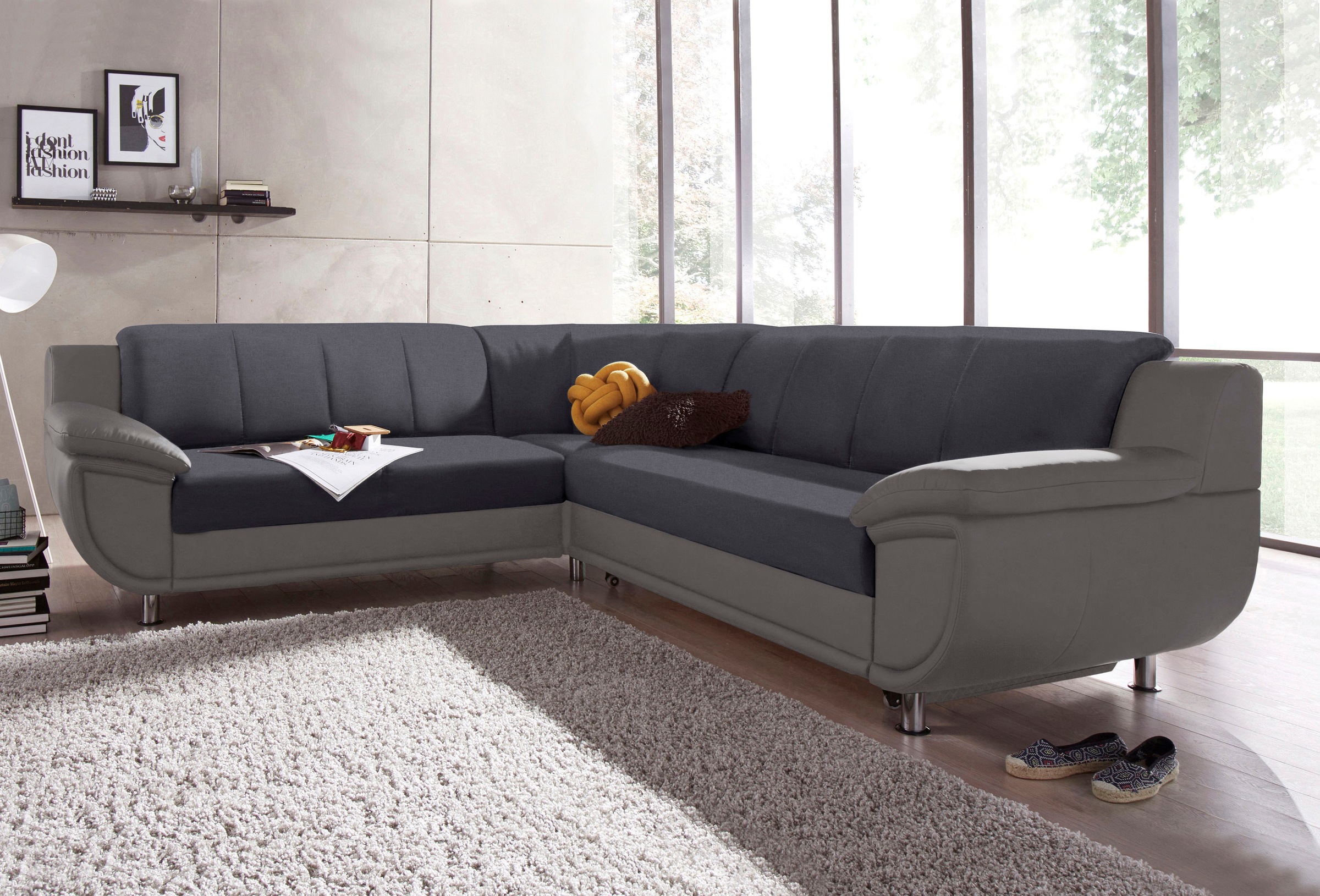 TRENDMANUFAKTUR Ecksofa »Rondo 3, zeitlos und modern, im Materialmix, L-For günstig online kaufen