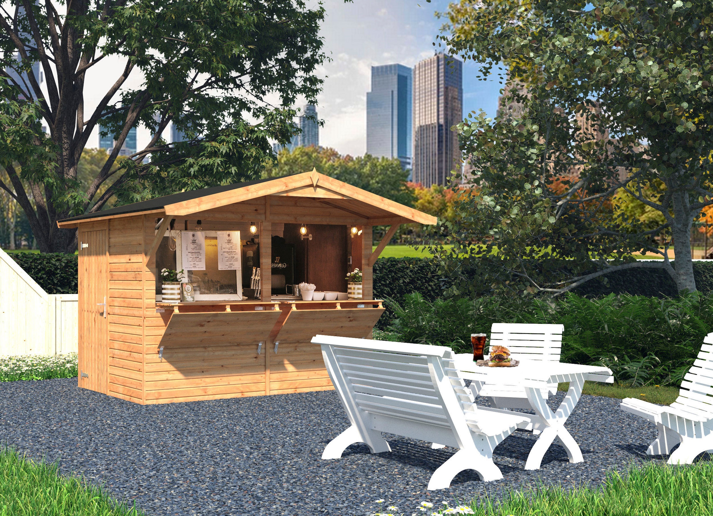Palmako Gerätehaus »Marktstand Stella«, hellbraun
