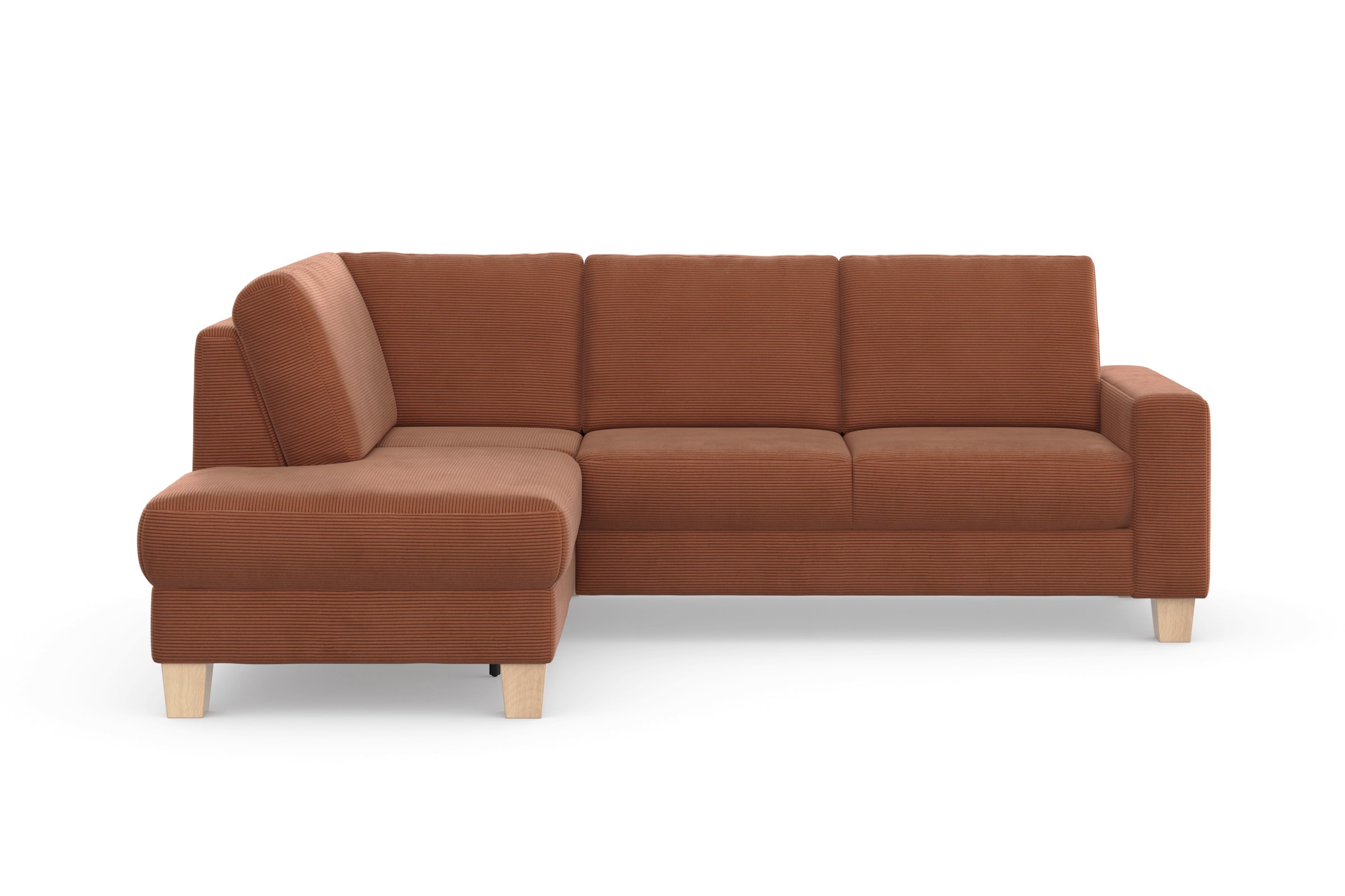 Home affaire Ecksofa »Summer L-Form«, mit Ottomane, wahlweise mit Bettfunktion und Bettkasten, Cord-Bezug