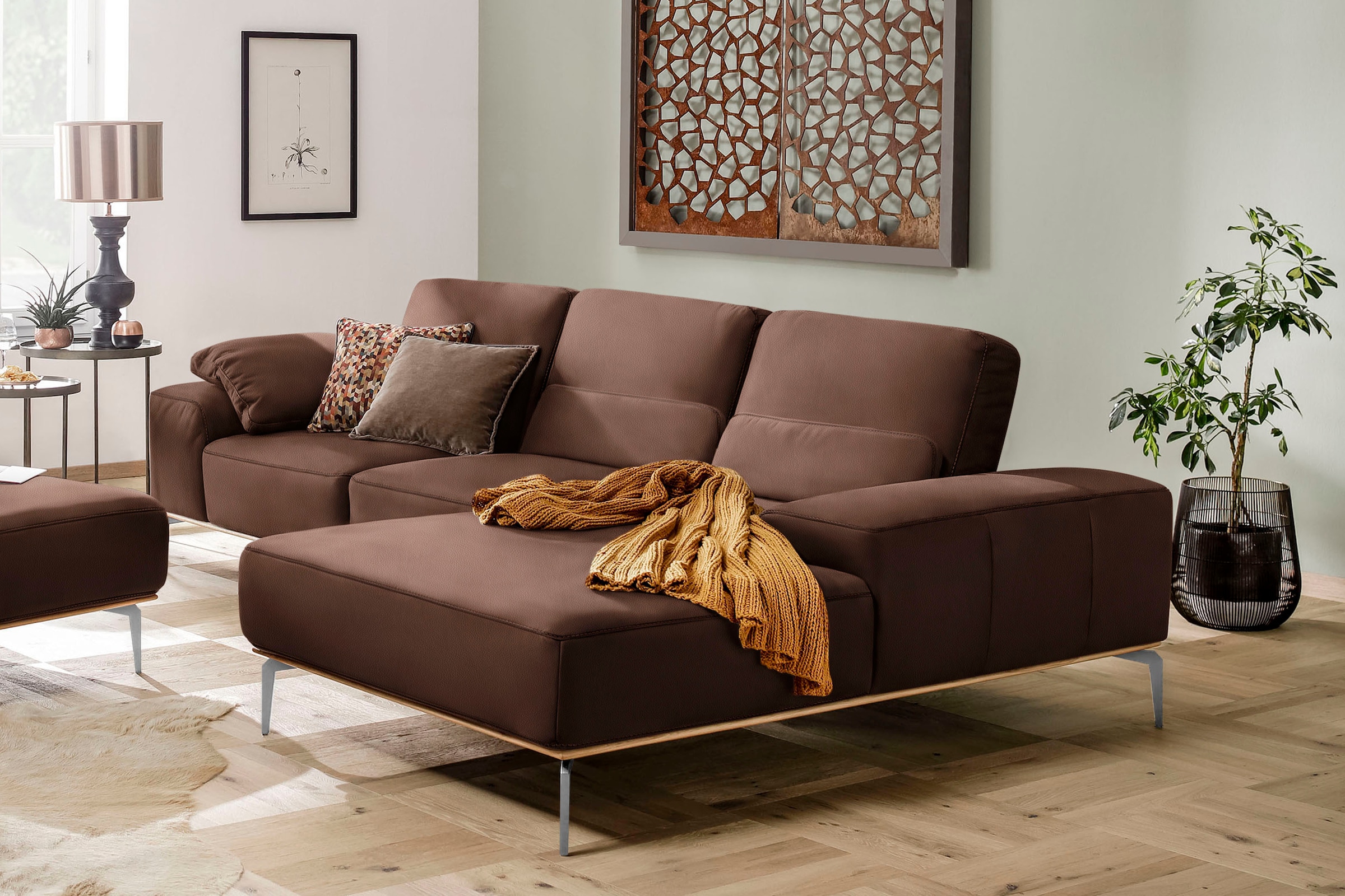 W.SCHILLIG Ecksofa "run, Designsofa, bequem, L-Form", mit elegantem Holzsoc günstig online kaufen