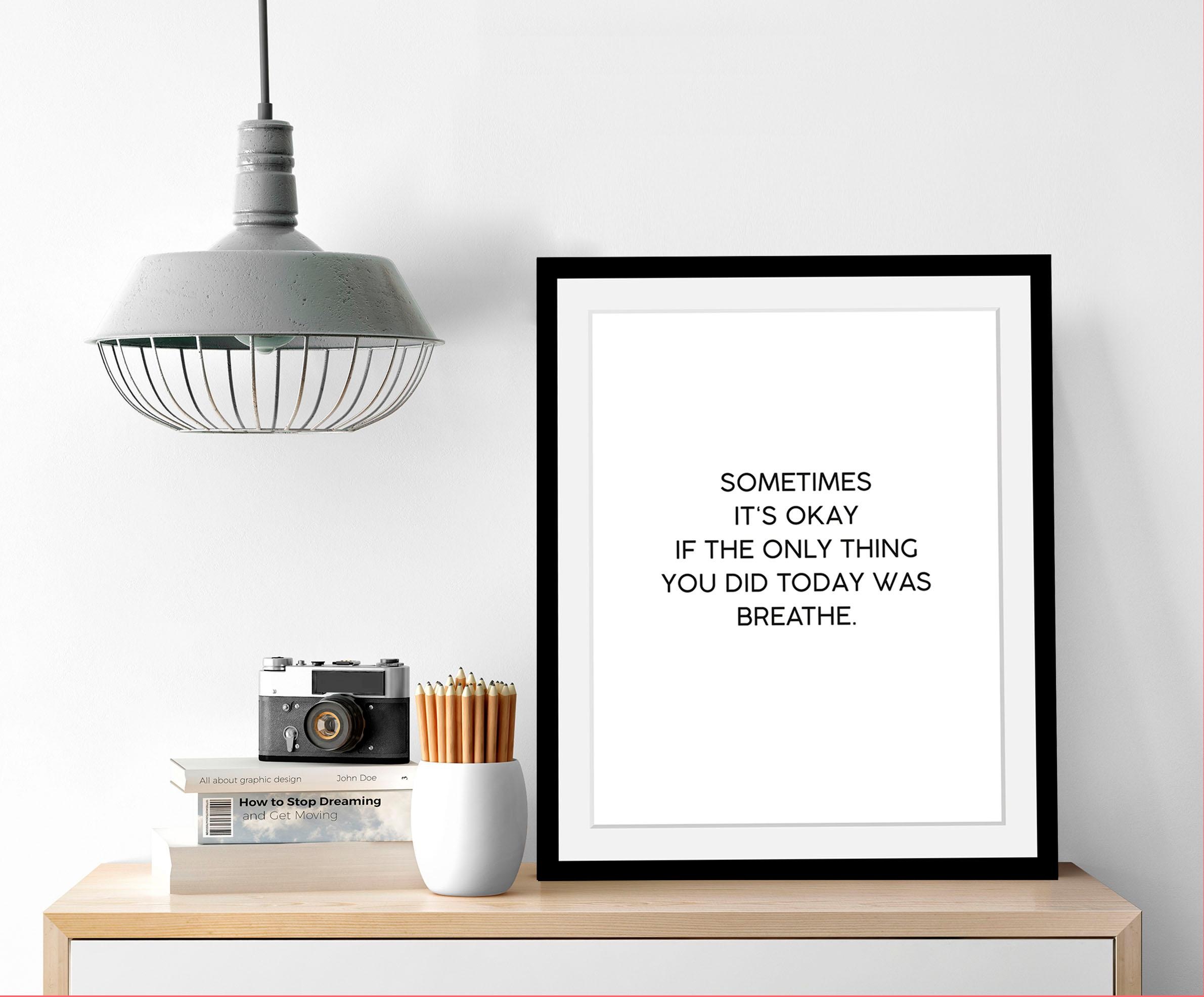 queence Bild »Breathe«, Schwarz-Weiß-Schriftzug-Motivationsbilder-Spa-Spa B günstig online kaufen
