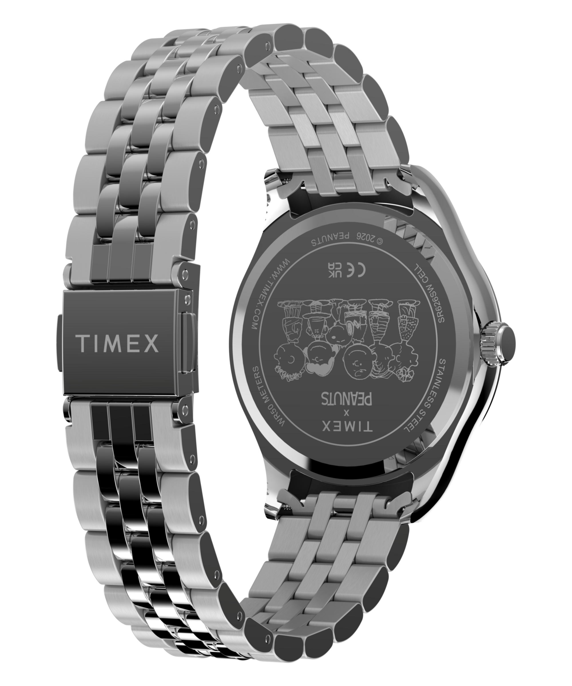 Timex Quarzuhr »TMEX x PEANUTS TIMEX LEGACY« Armbanduhr, Damenuhr, Edelstahlarmband, analog, Tag