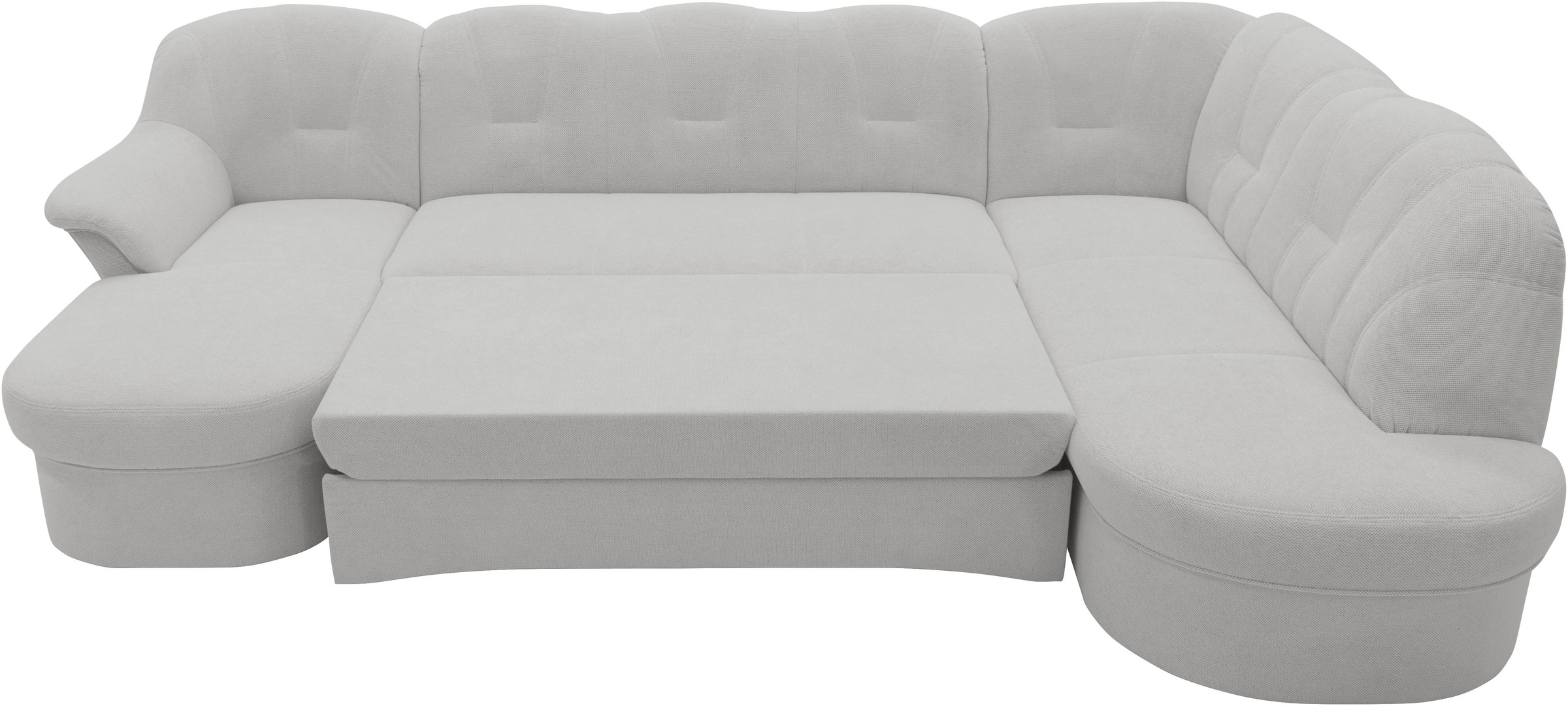 DOMO collection Wohnlandschaft »Flores auch in Leder-Bezug, B/T/H: 293/180/86 cm, U-Form«, (3 St.), wahlweise mit Bettfunktion, wahlweise mit Federkern