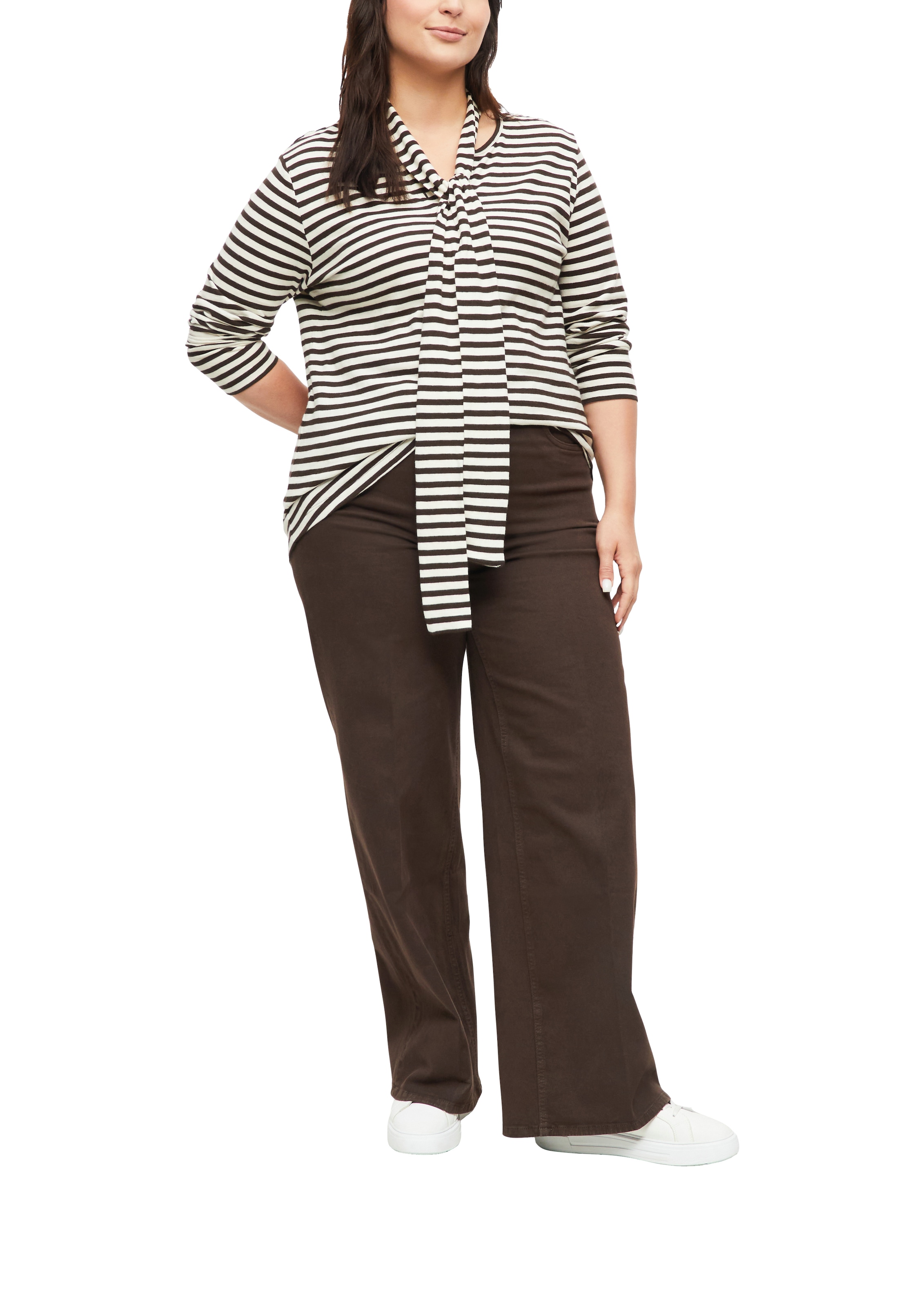 s.Oliver CURVE Longshirt Langarm / Streifen-Muster / Große Größen