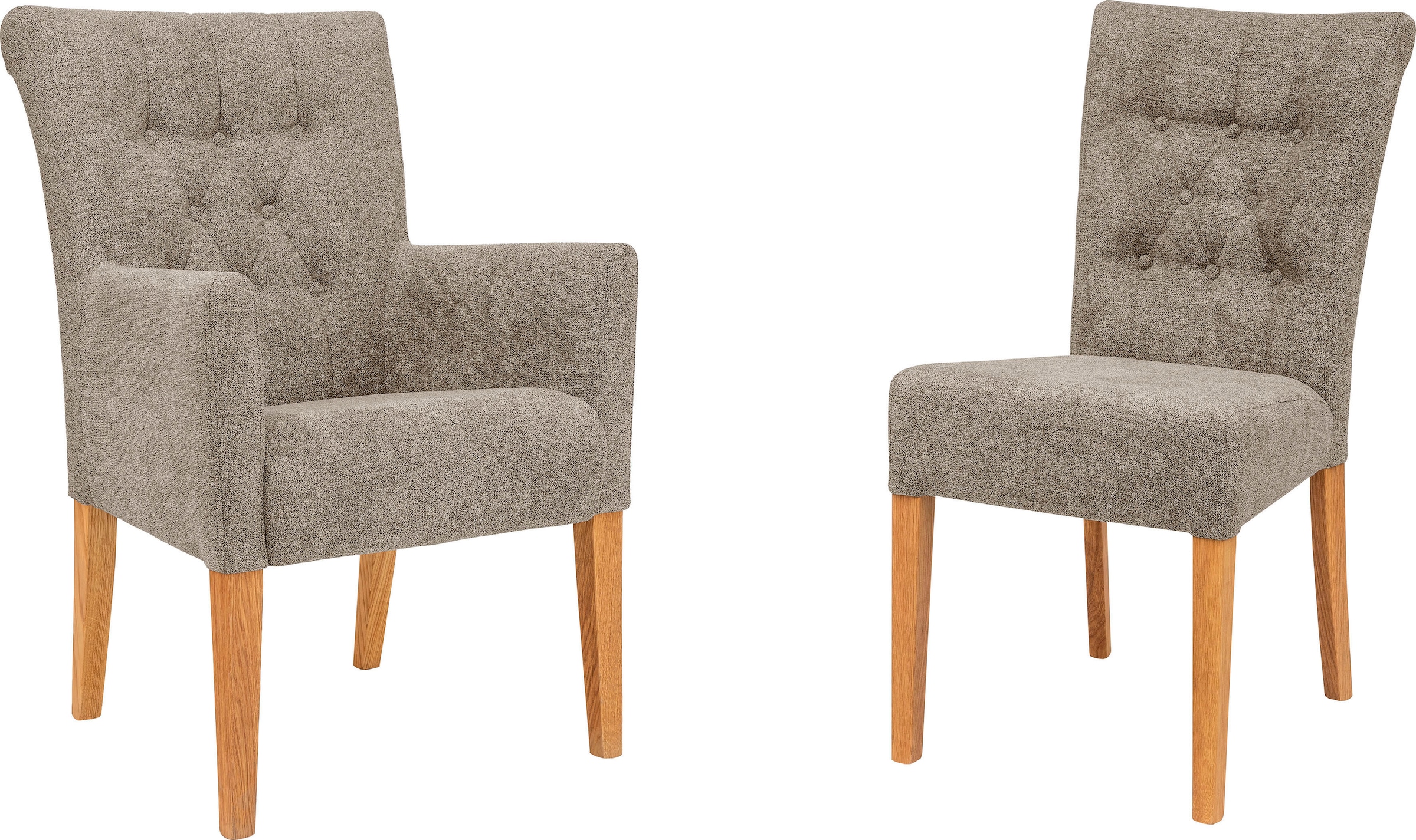 Home affaire Polsterstuhl »Queen«, (Set), 4 St., Feinstruktur, Esszimmerstuhl mit Knopfheftung, 2er, 4er oder 6er-Set
